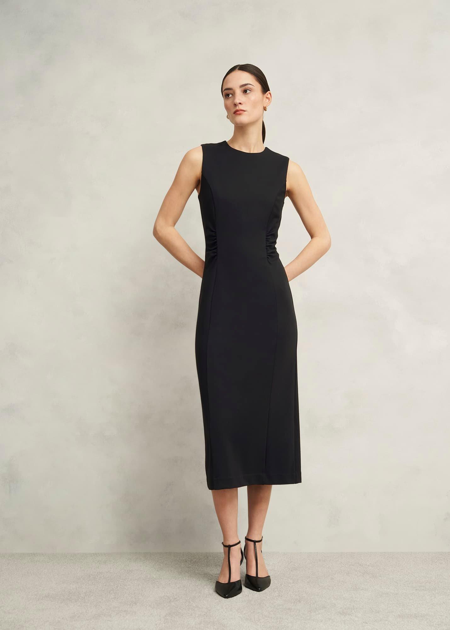 Petite Hazel Ponte Dress, Black, hi-res