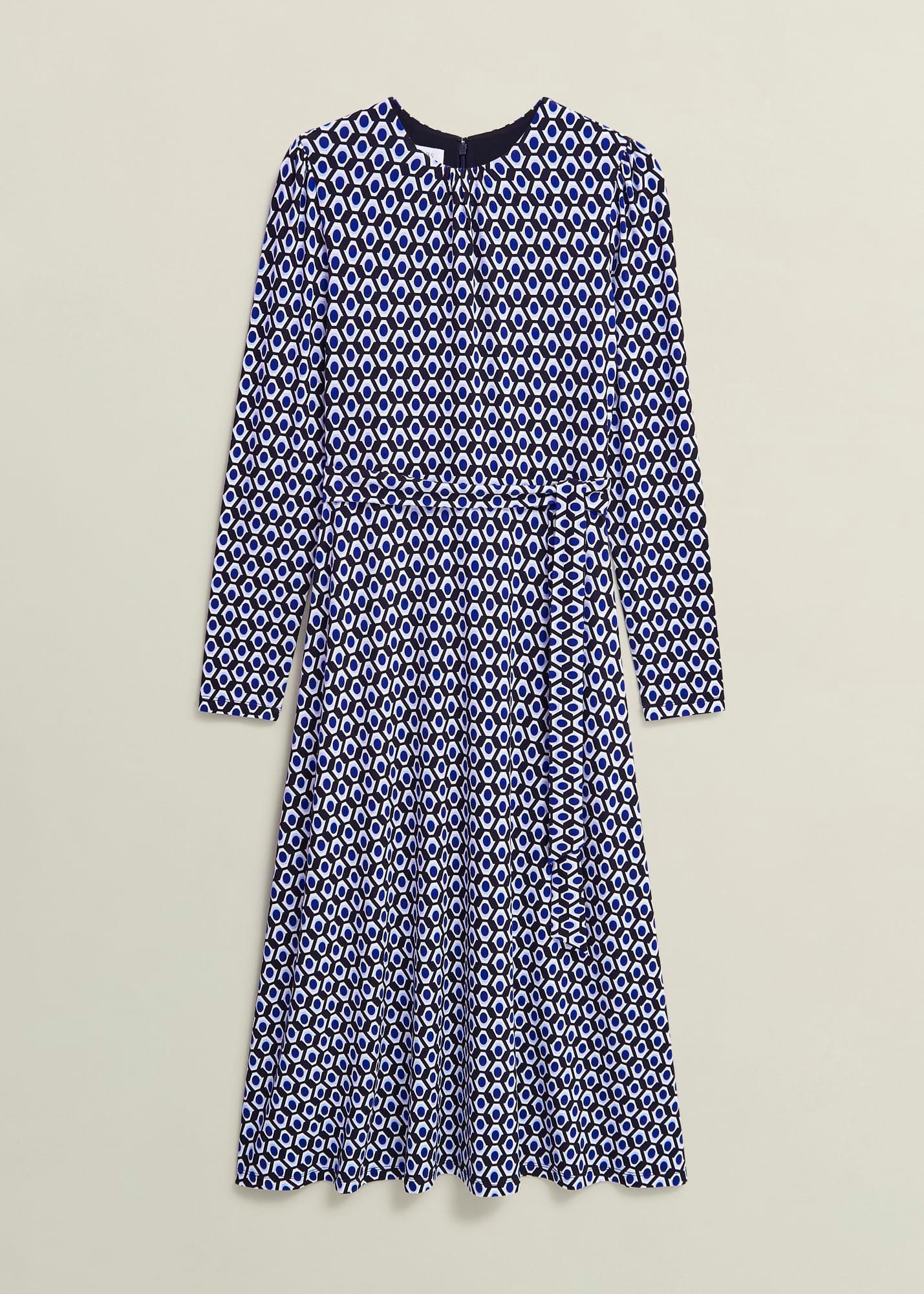 Dakota Jersey Dress, Navy Multi, hi-res