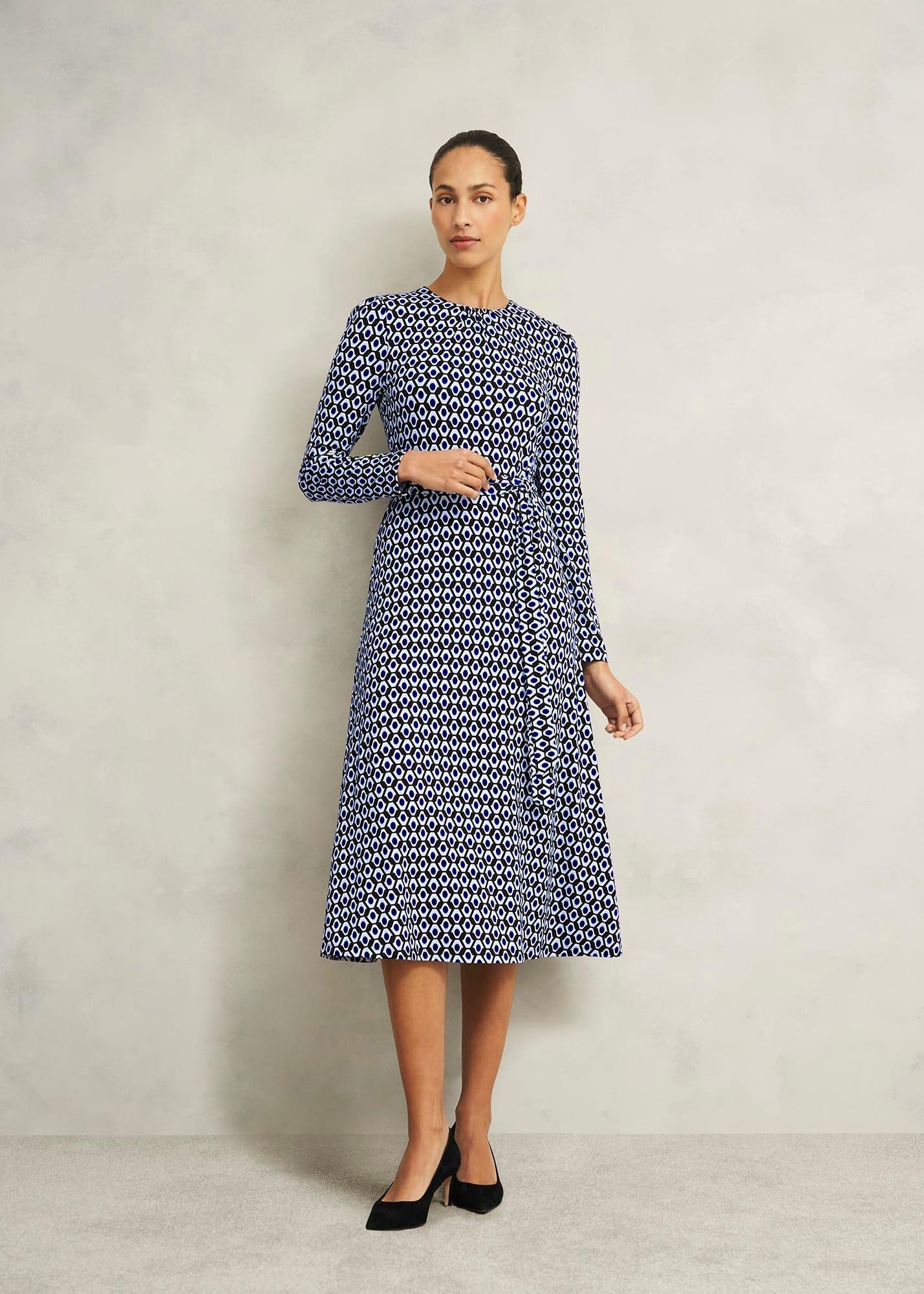 Dakota Jersey Dress, Navy Multi, hi-res