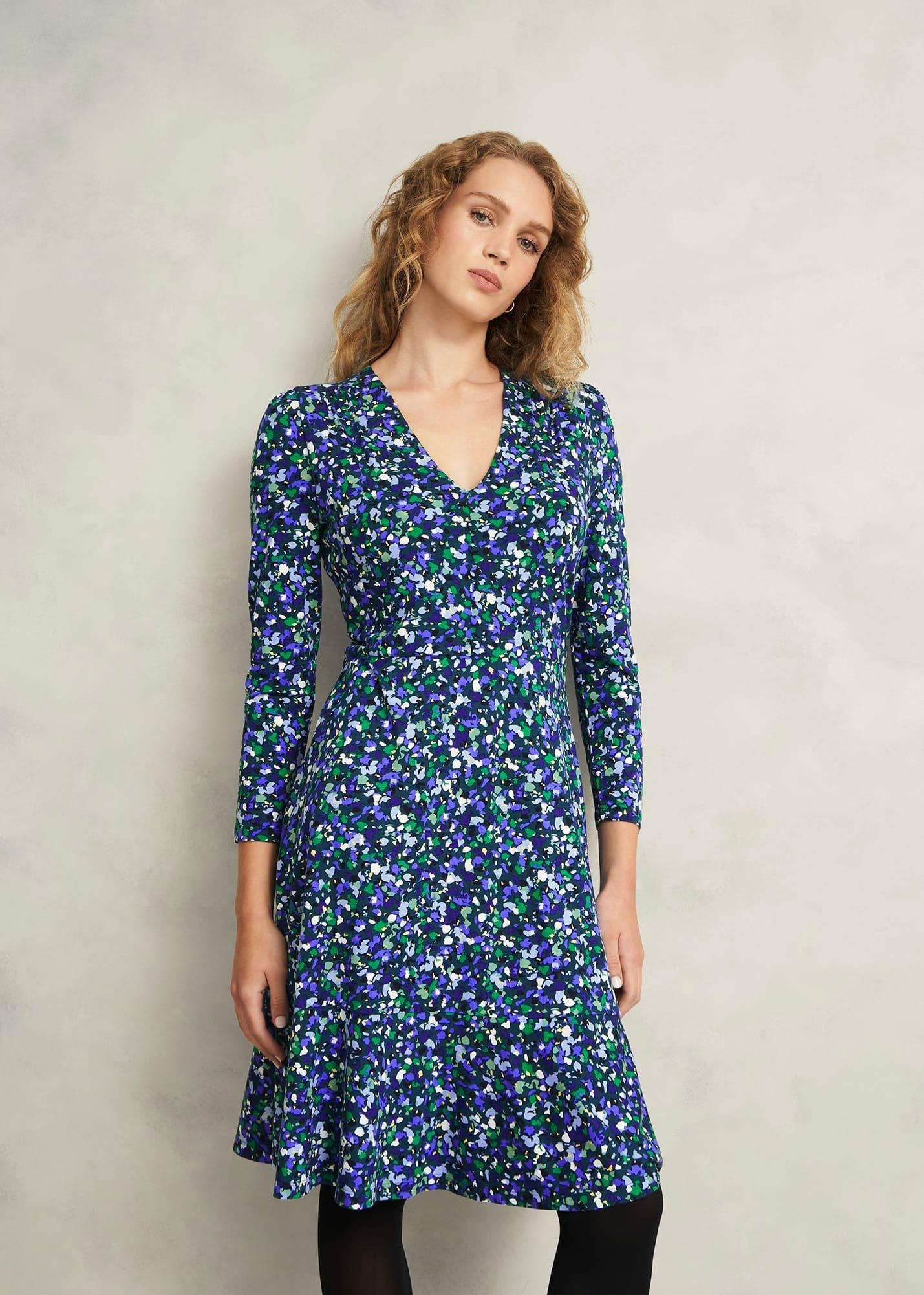 Demi Jersey Dress, Green Multi, hi-res