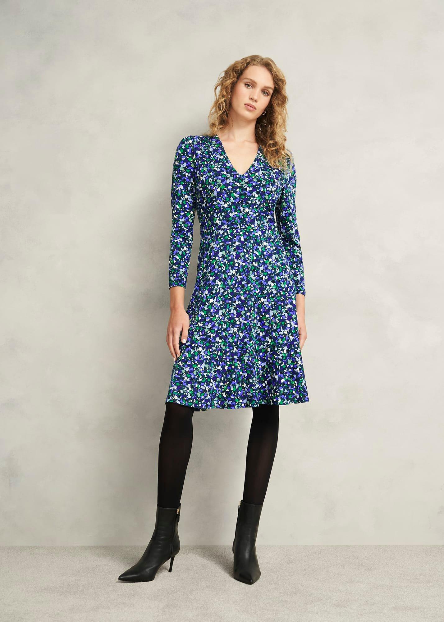 Petite Demi Jersey Dress, Green Multi, hi-res