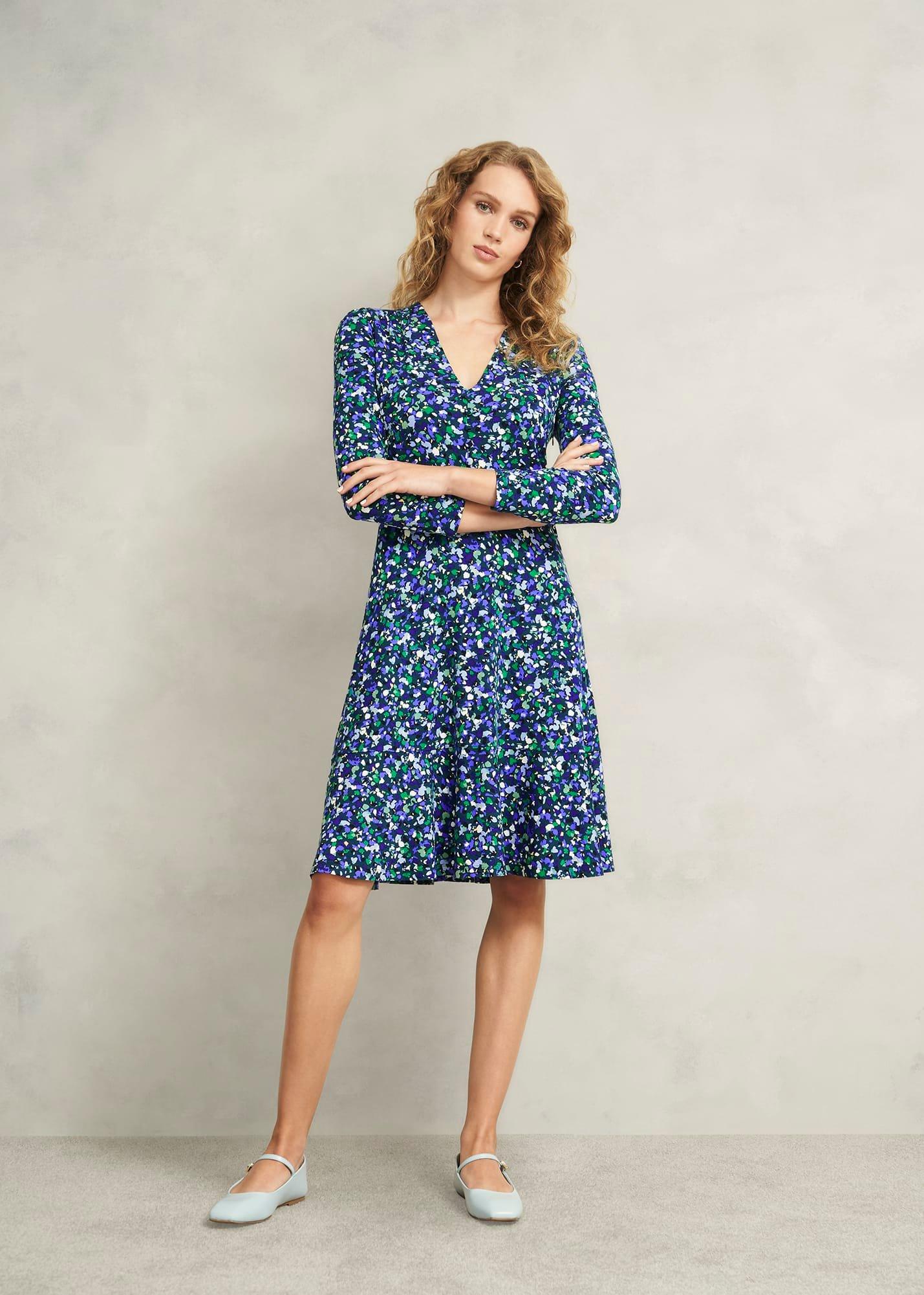 Petite Demi Jersey Dress, Green Multi, hi-res