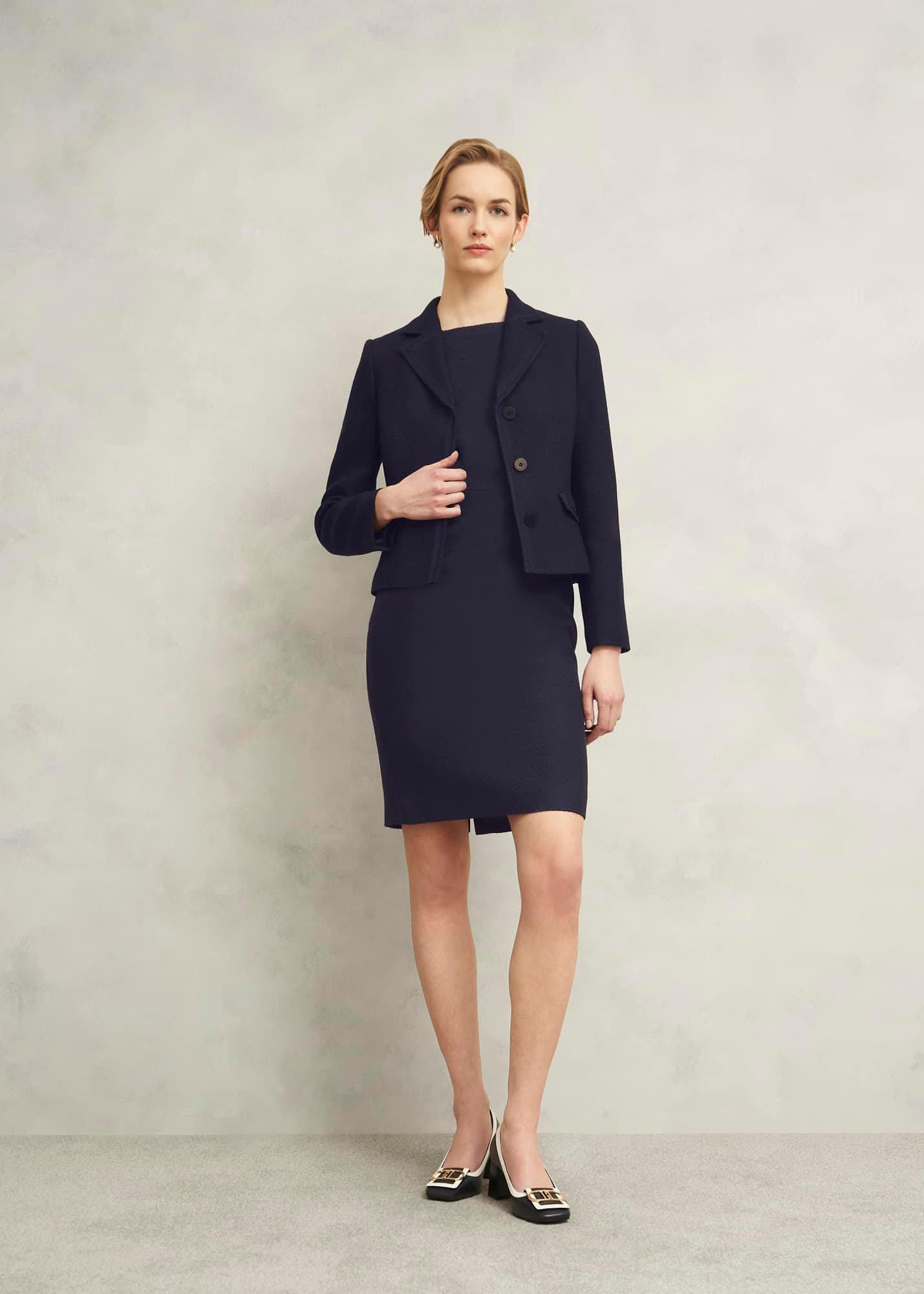 Adrian Tweed Dress, Navy, hi-res