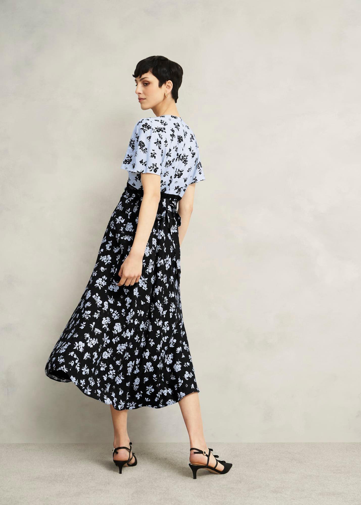 Arlington Tea Dress, Black Blue, hi-res