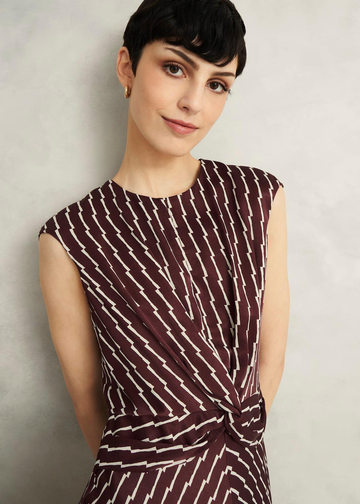 Burnby Dress, Brown Ivory, hi-res