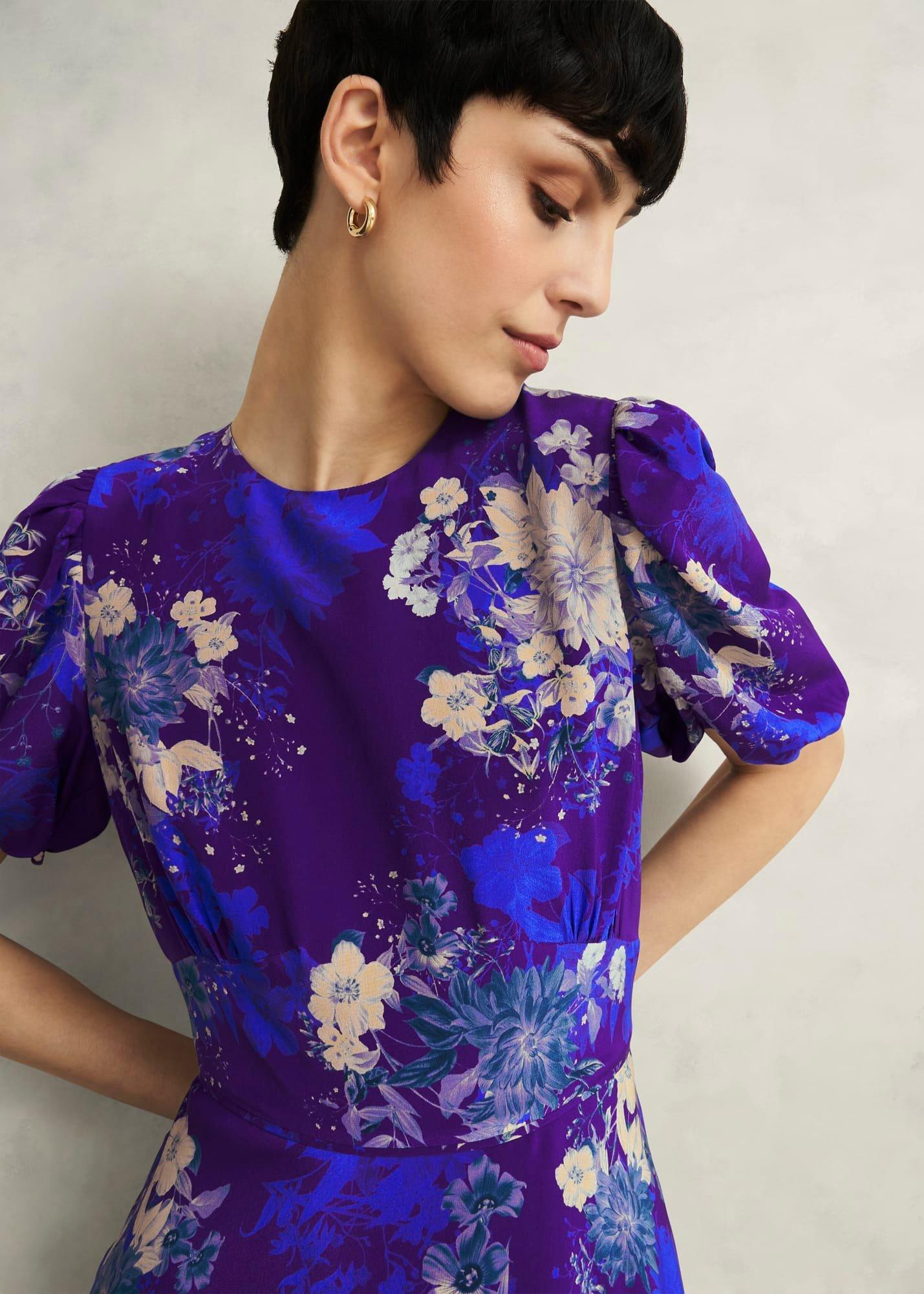 Wisley Silk Dress, Hyacinth Purple, hi-res