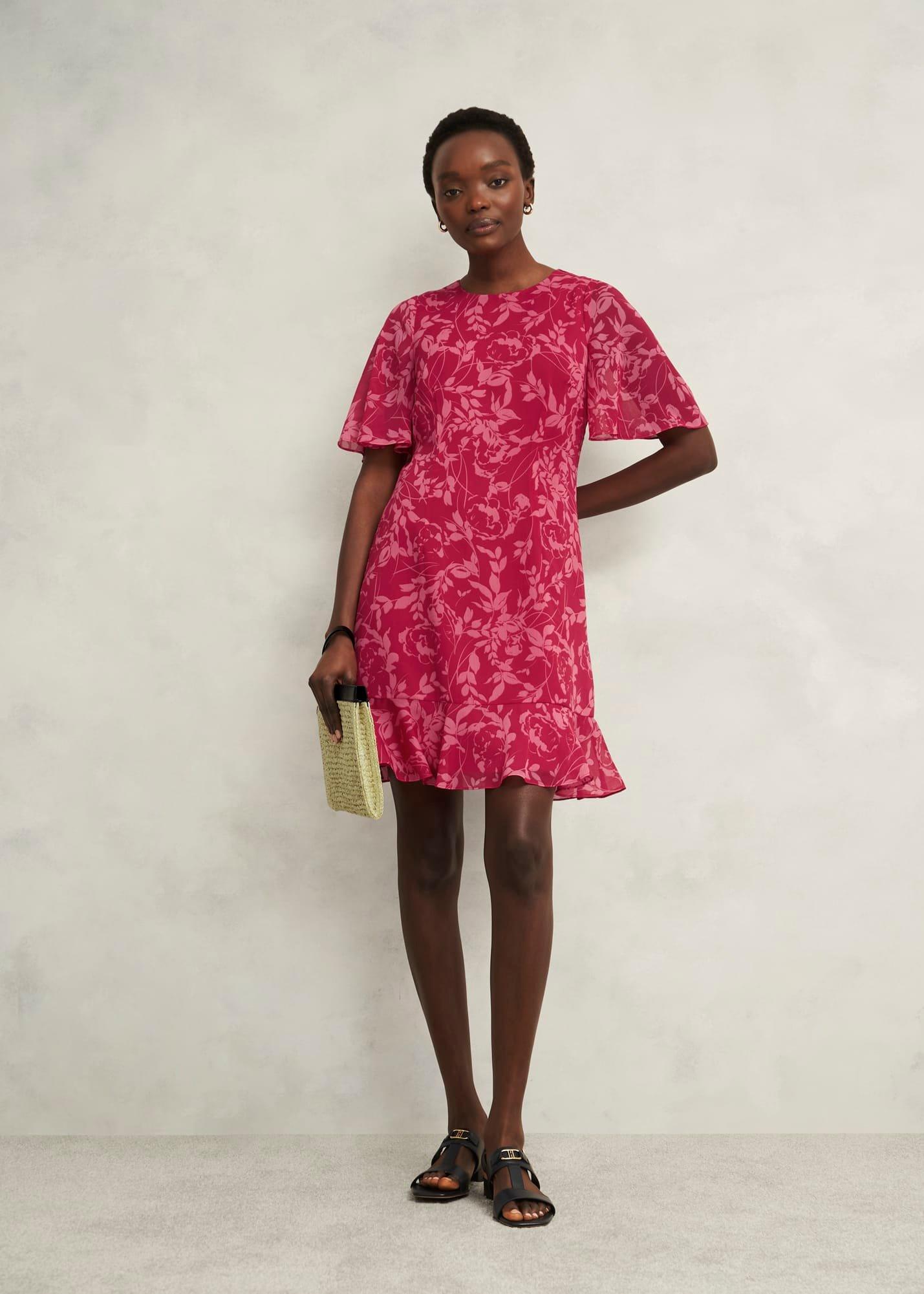 Iona Textured Dress, Pink Multi, hi-res