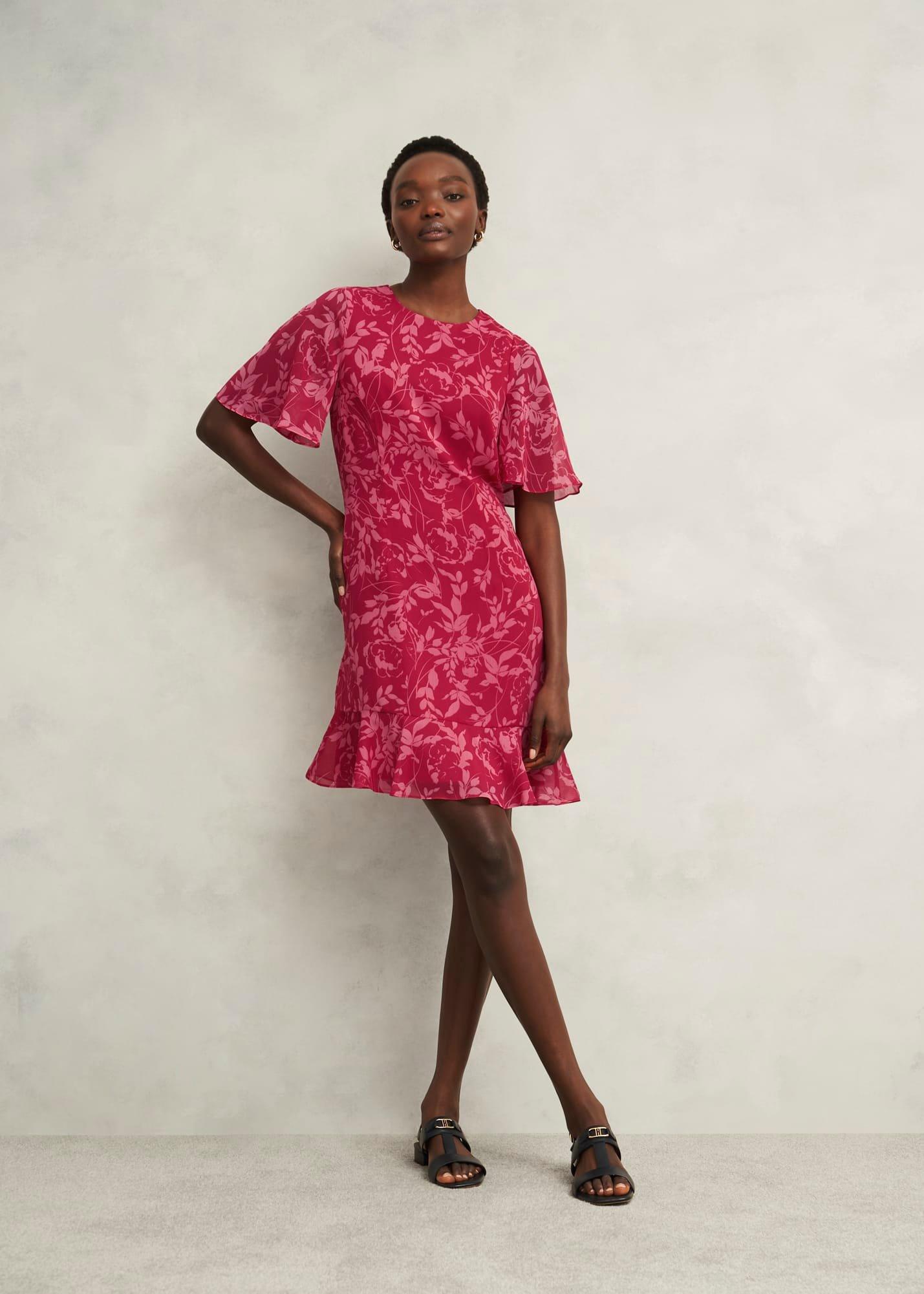 Iona Textured Dress, Pink Multi, hi-res
