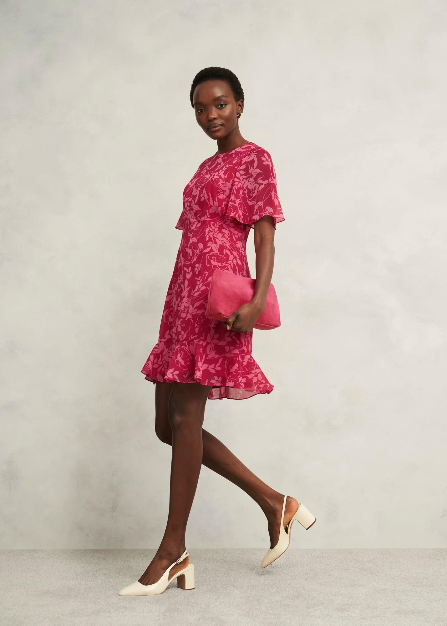 Iona Textured Dress, Pink Multi, hi-res