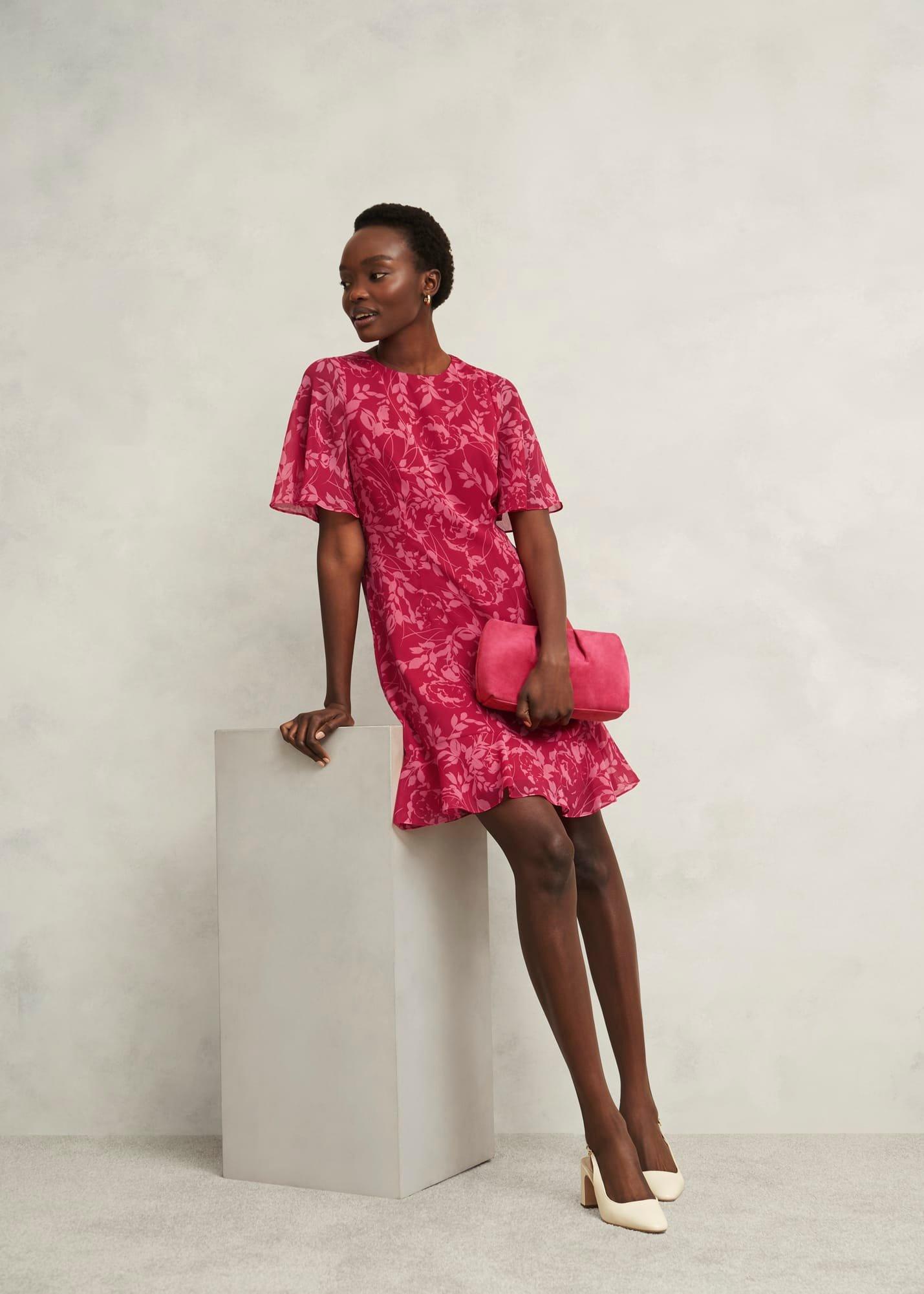 Iona Textured Dress, Pink Multi, hi-res