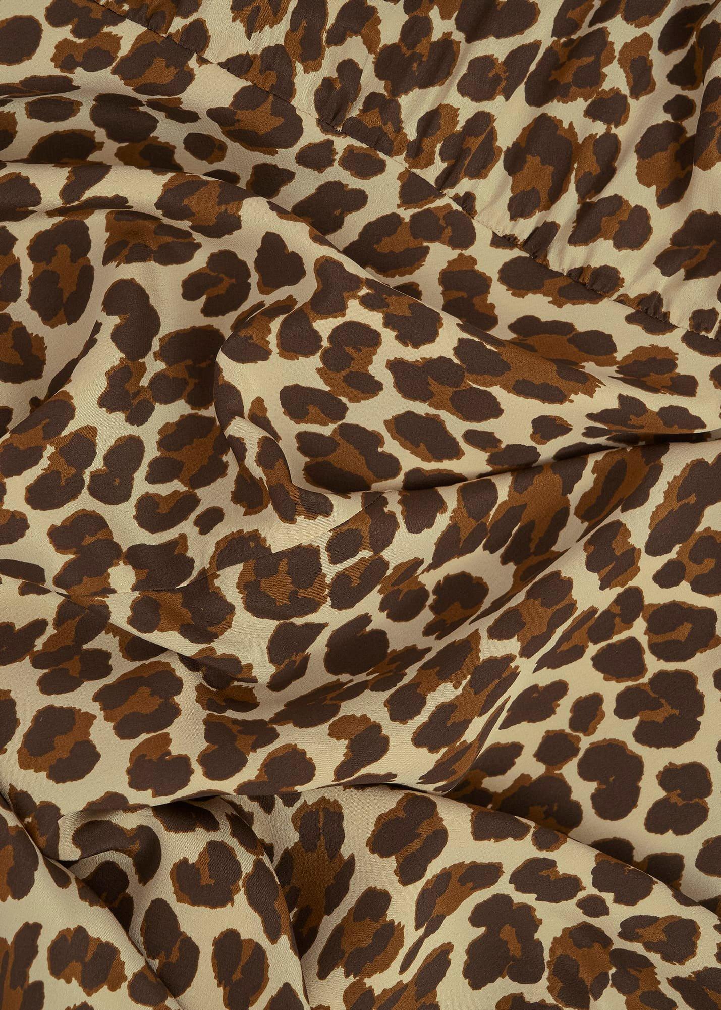 Hampton Leopard Silk Dress, Brown Multi, hi-res