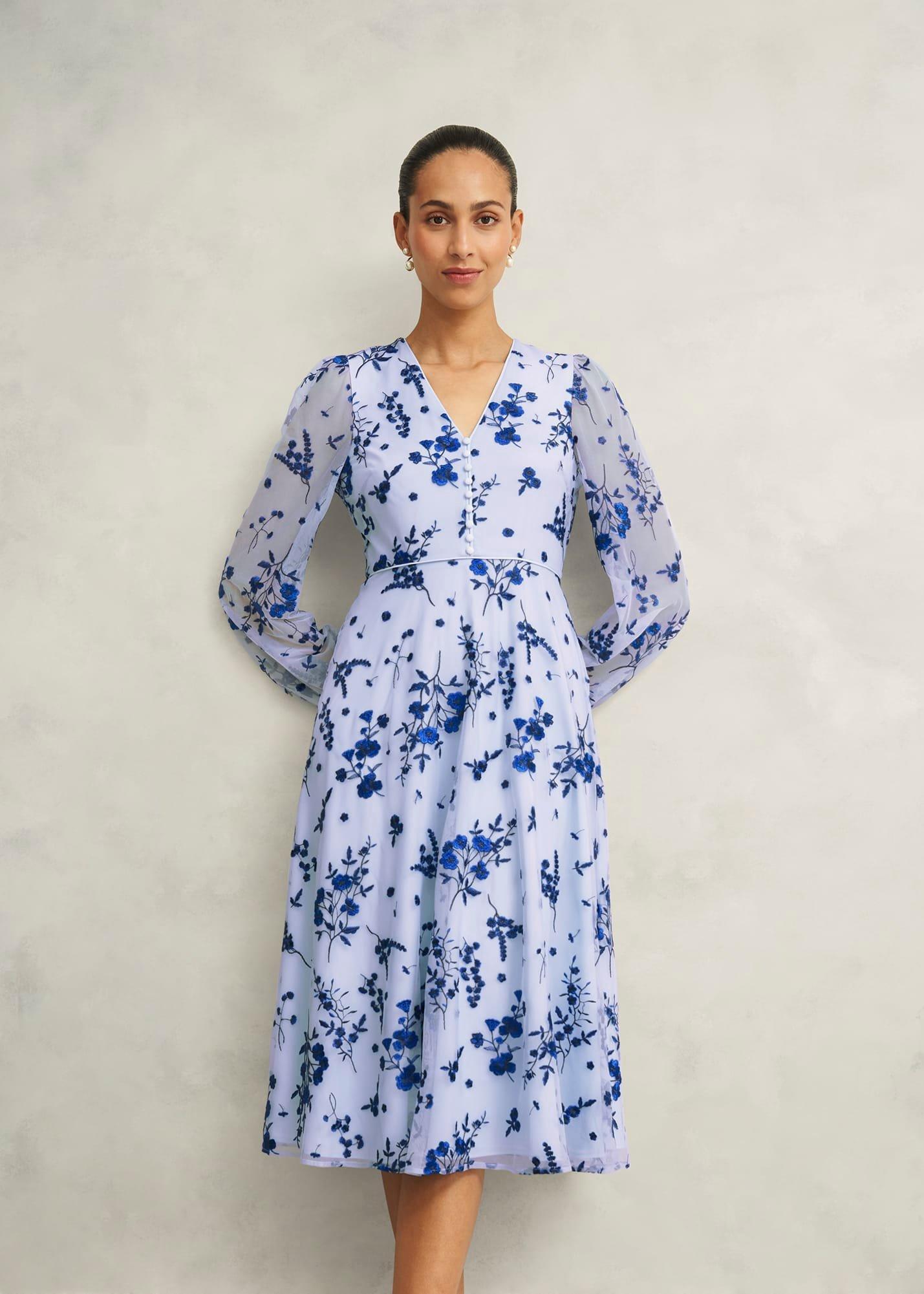 Ella Embroidered Dress, Midnight Blue, hi-res