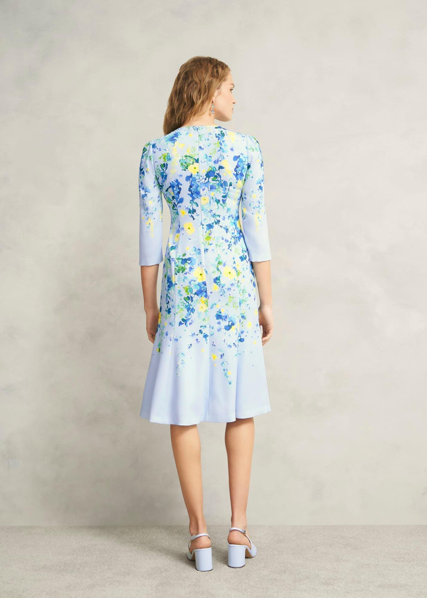 Honour Floral Midi Dress, Pale Blue Multi, hi-res