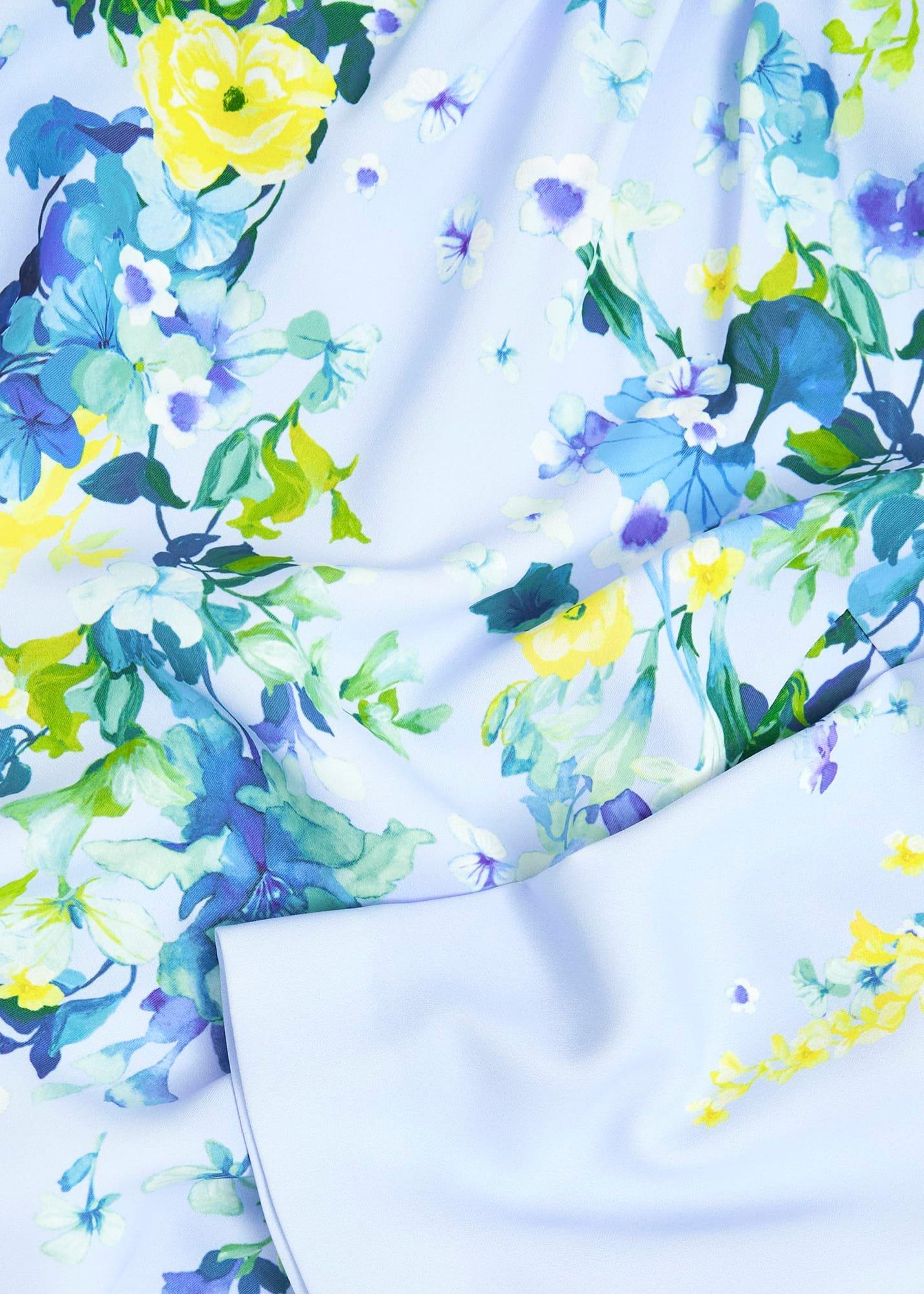 Honour Floral Midi Dress, Pale Blue Multi, hi-res