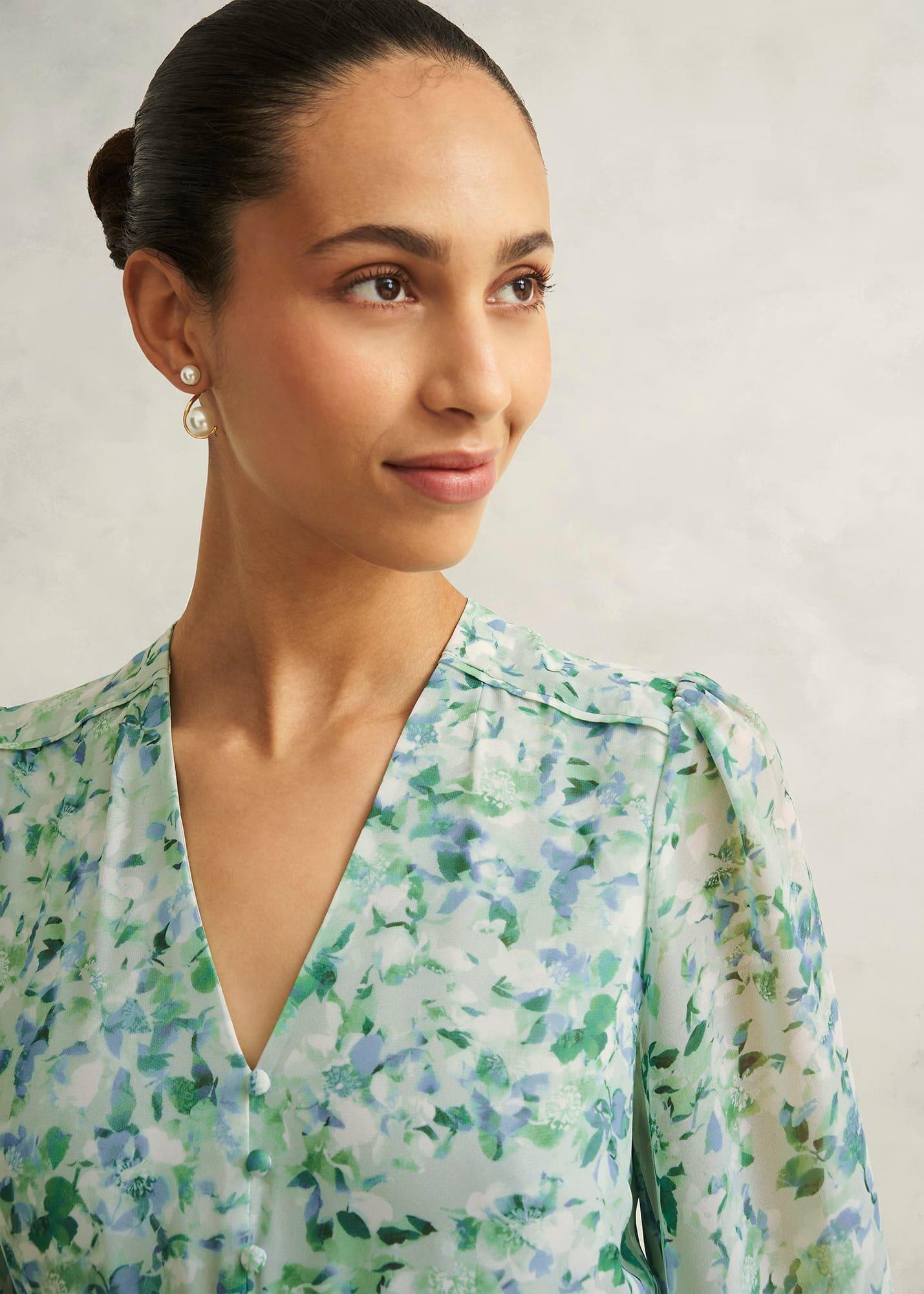 Petite Thea Tie Belted Dress, Sage Green, hi-res