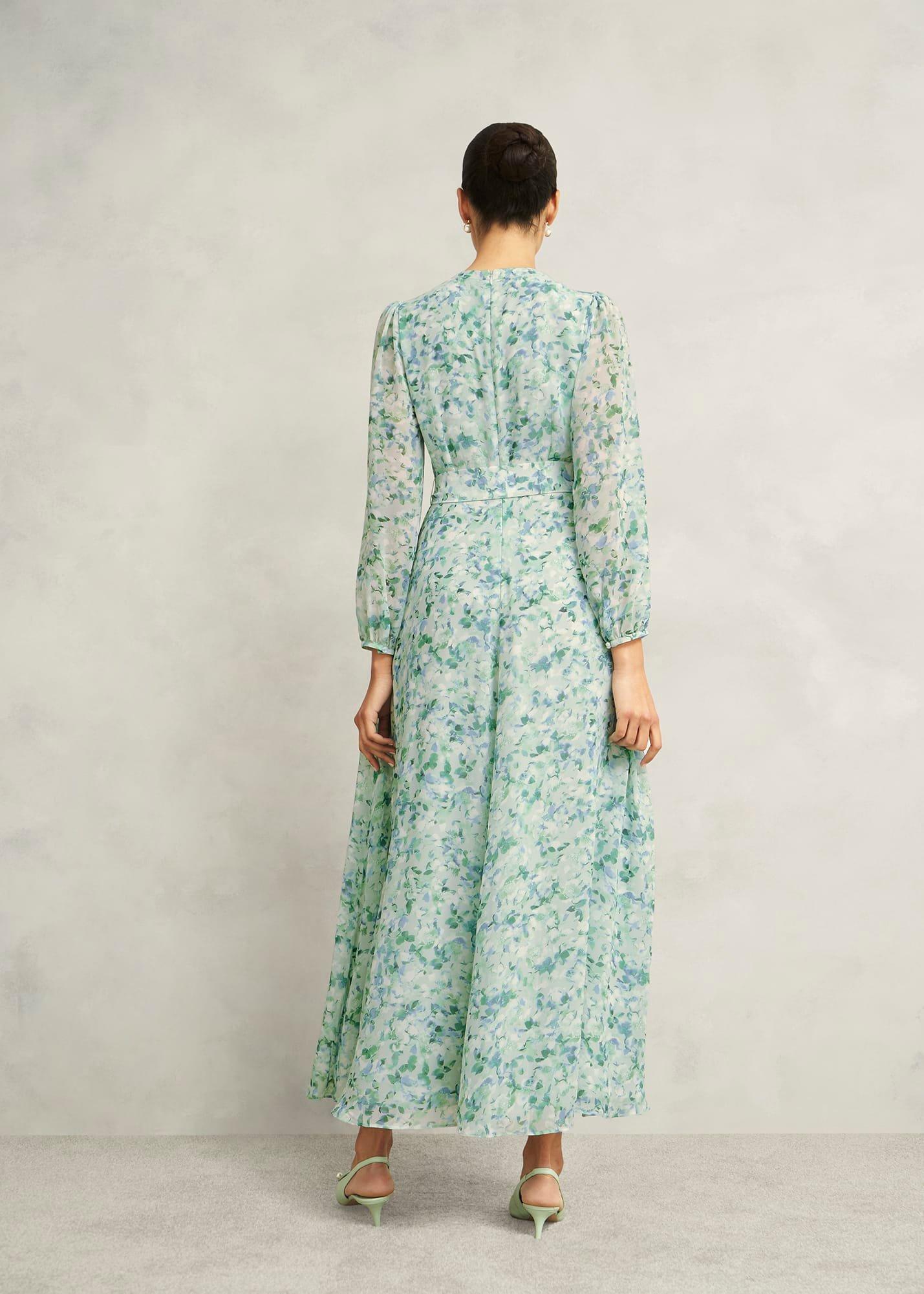 Petite Thea Tie Belted Dress, Sage Green, hi-res