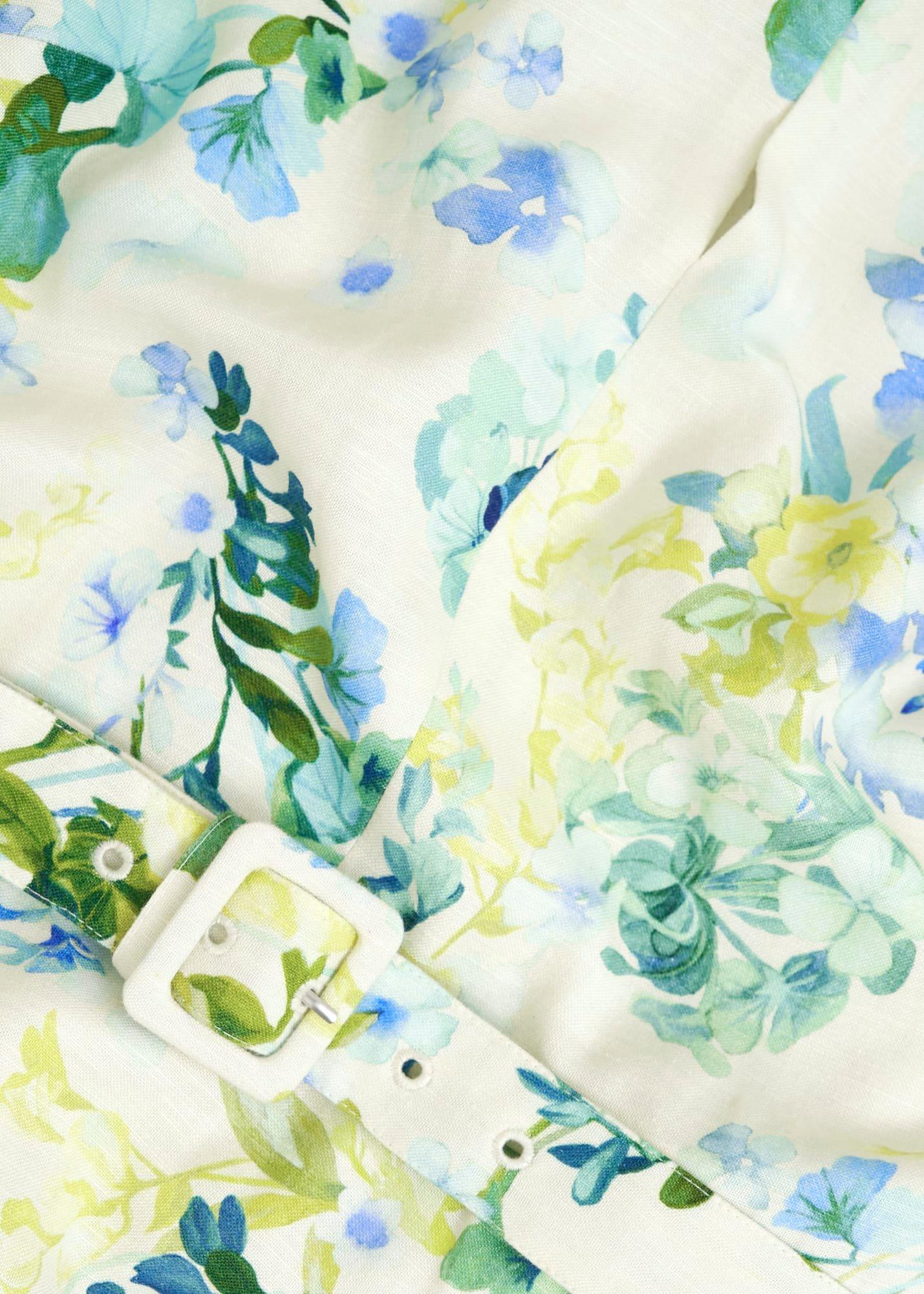 Winnie Floral Linen Dress, Ivory Multi, hi-res