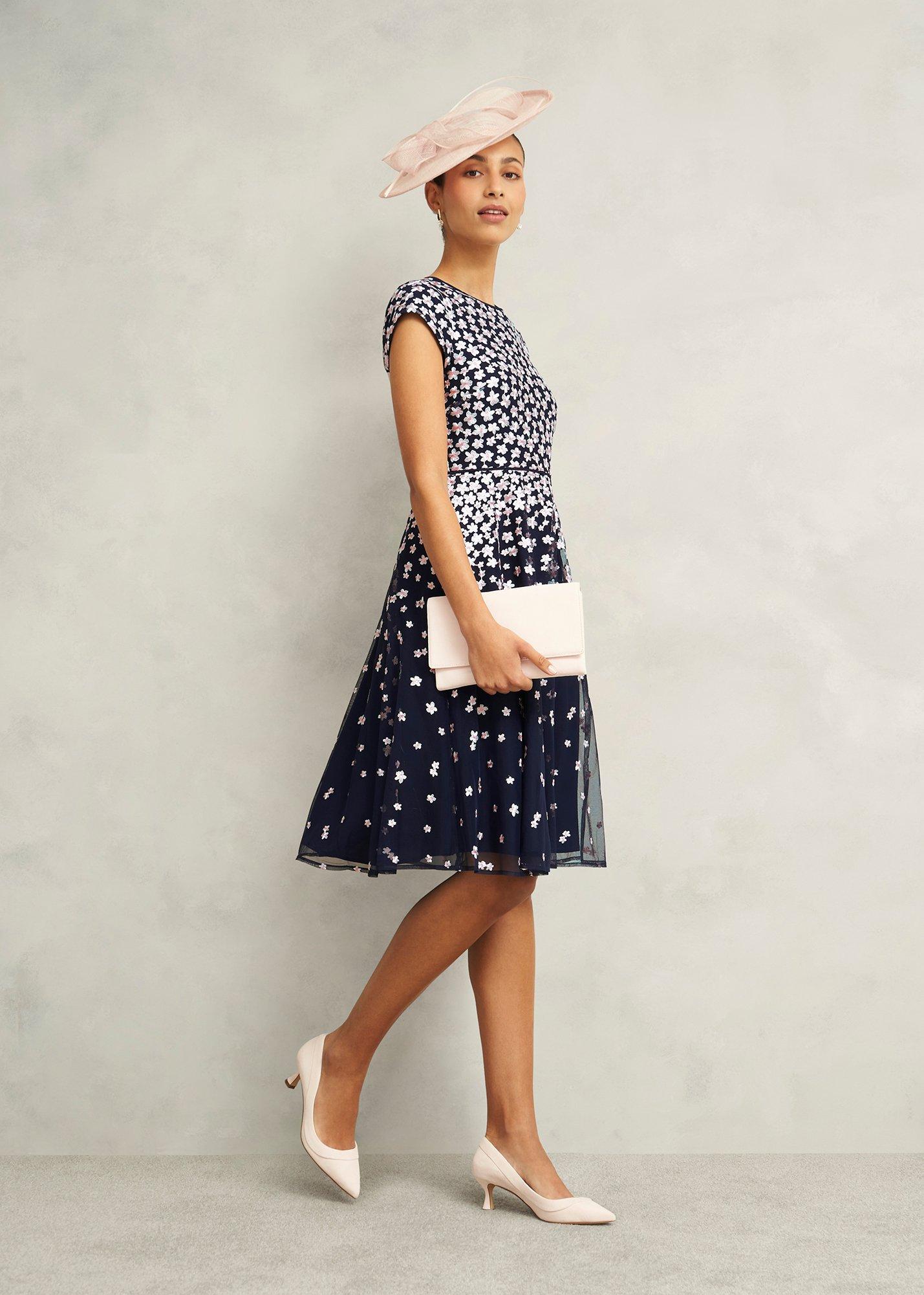 Petite Betty Embroidered Dress, Midnight Pink, hi-res