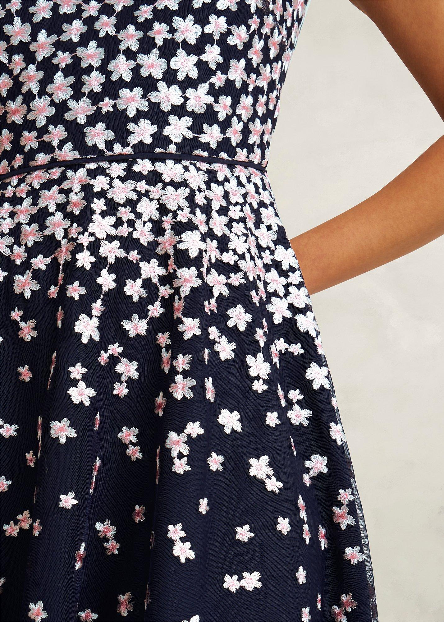 Petite Betty Embroidered Dress, Midnight Pink, hi-res