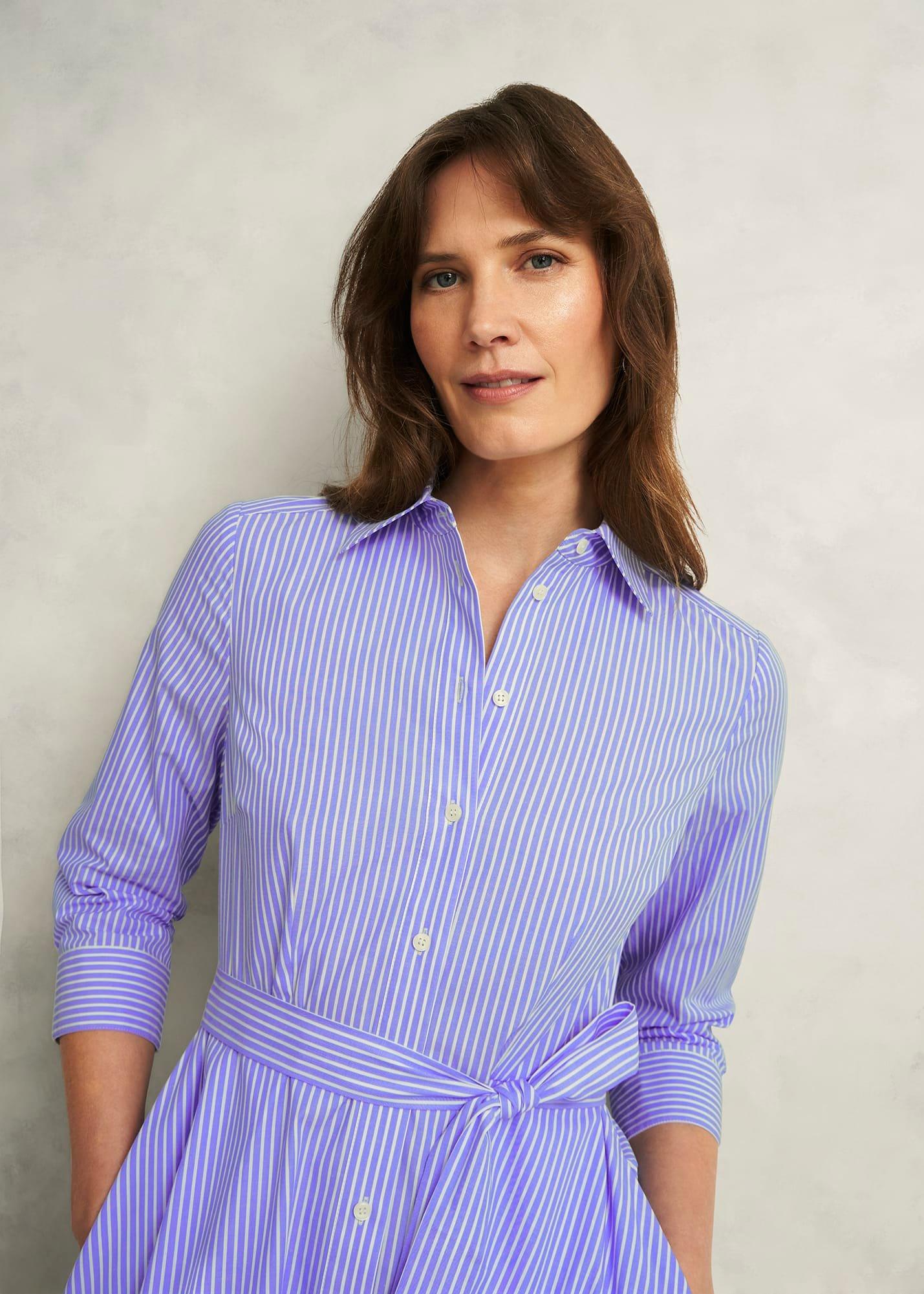 Petite Harlow Cotton Dress, Blue Ivory, hi-res