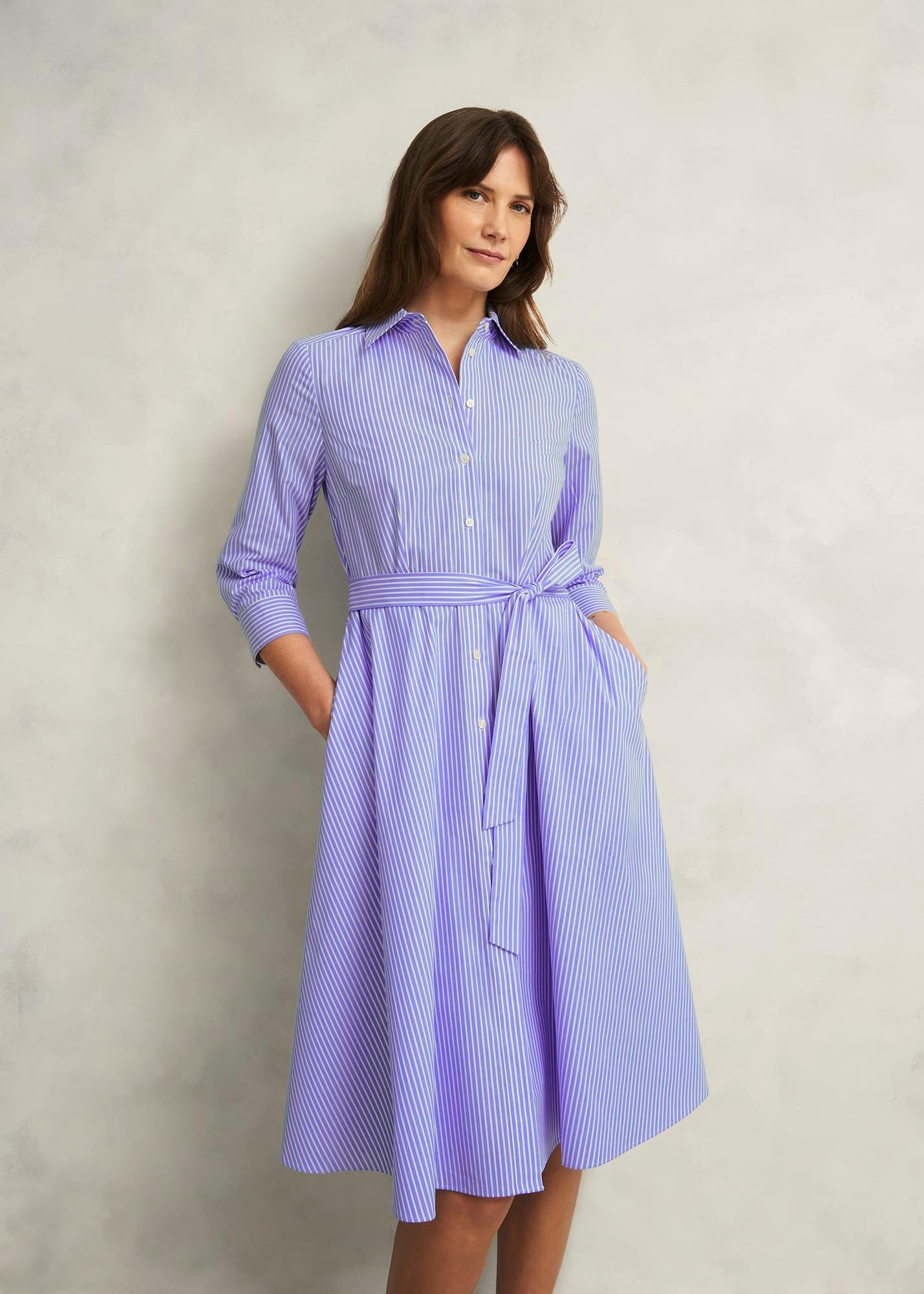 Petite Harlow Cotton Dress, Blue Ivory, hi-res