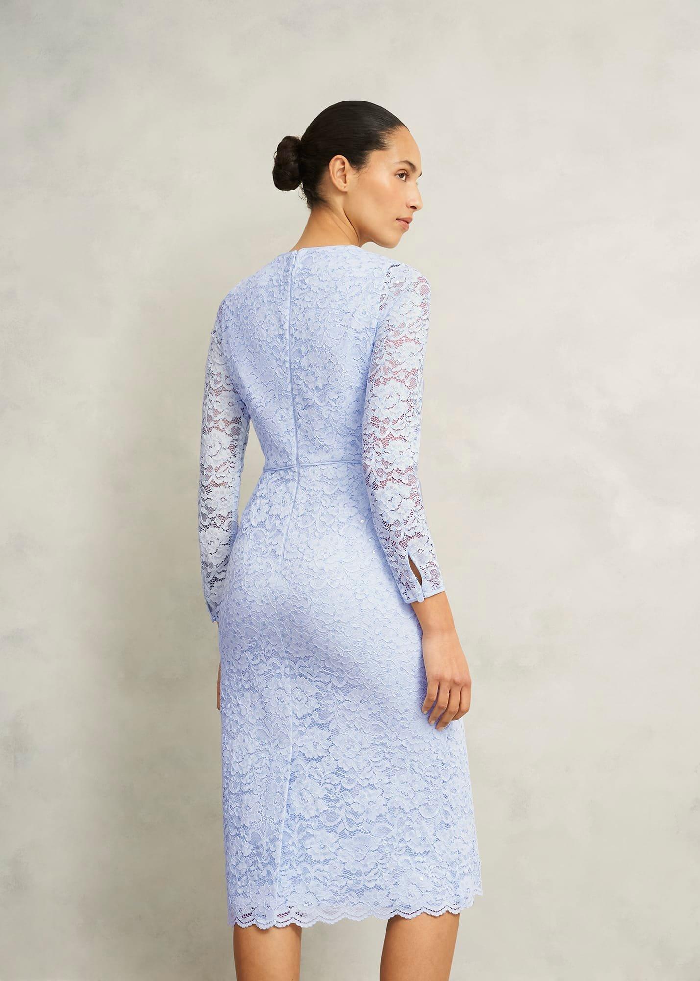 Ottilie Lace Sequin Dress, Pale Blue, hi-res