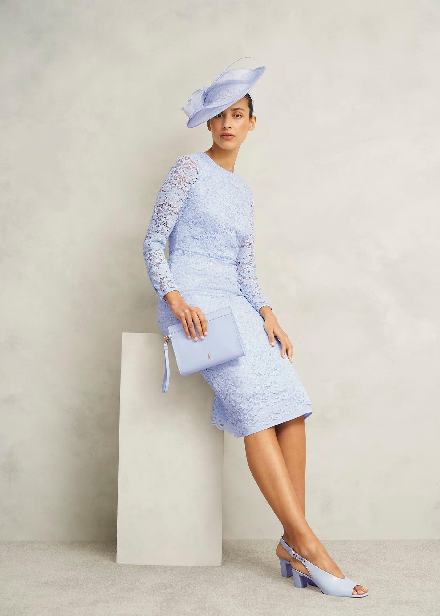 Ottilie Lace Sequin Dress, Pale Blue, hi-res