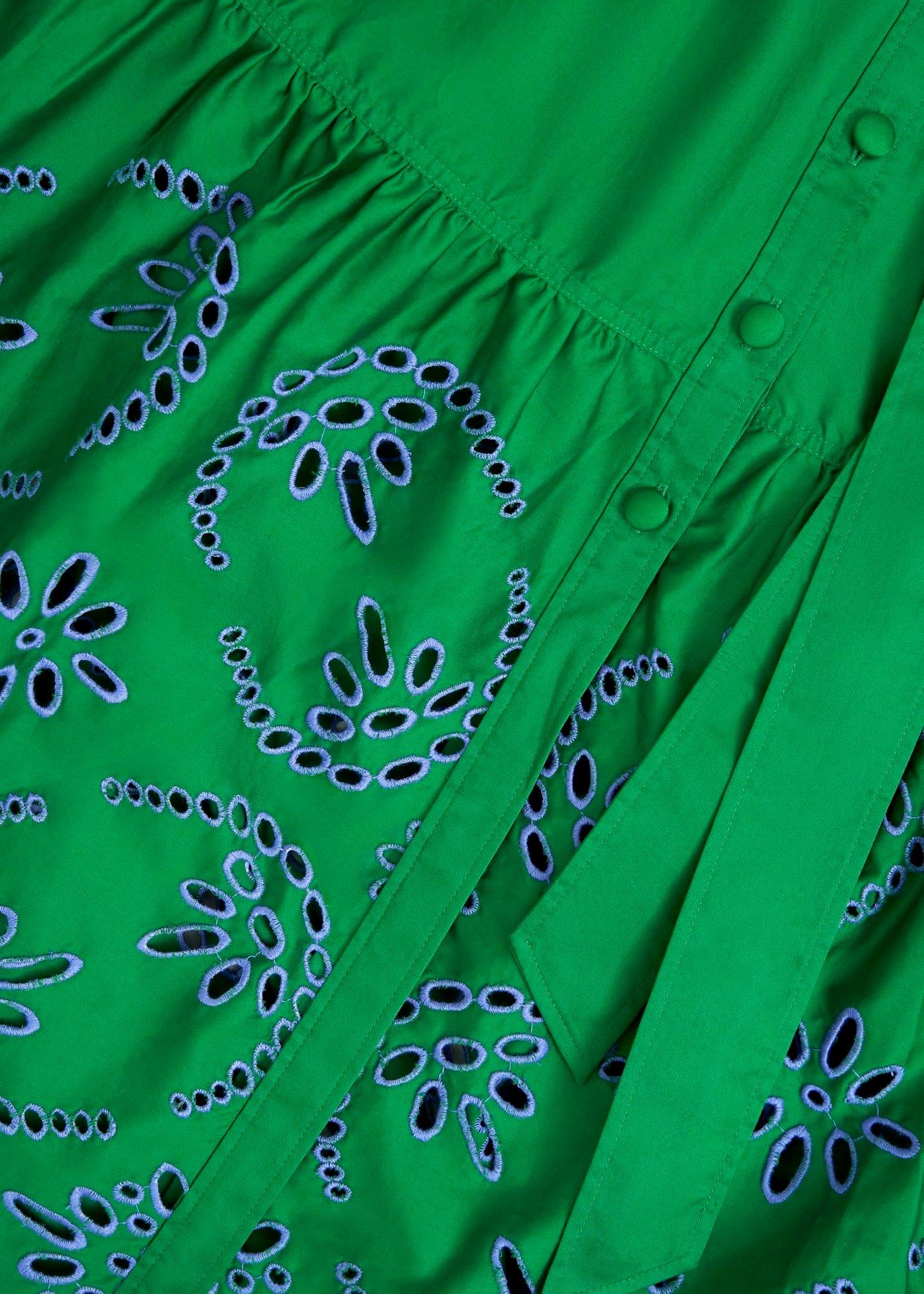 Rosette Broderie Dress, Cilantro Green, hi-res