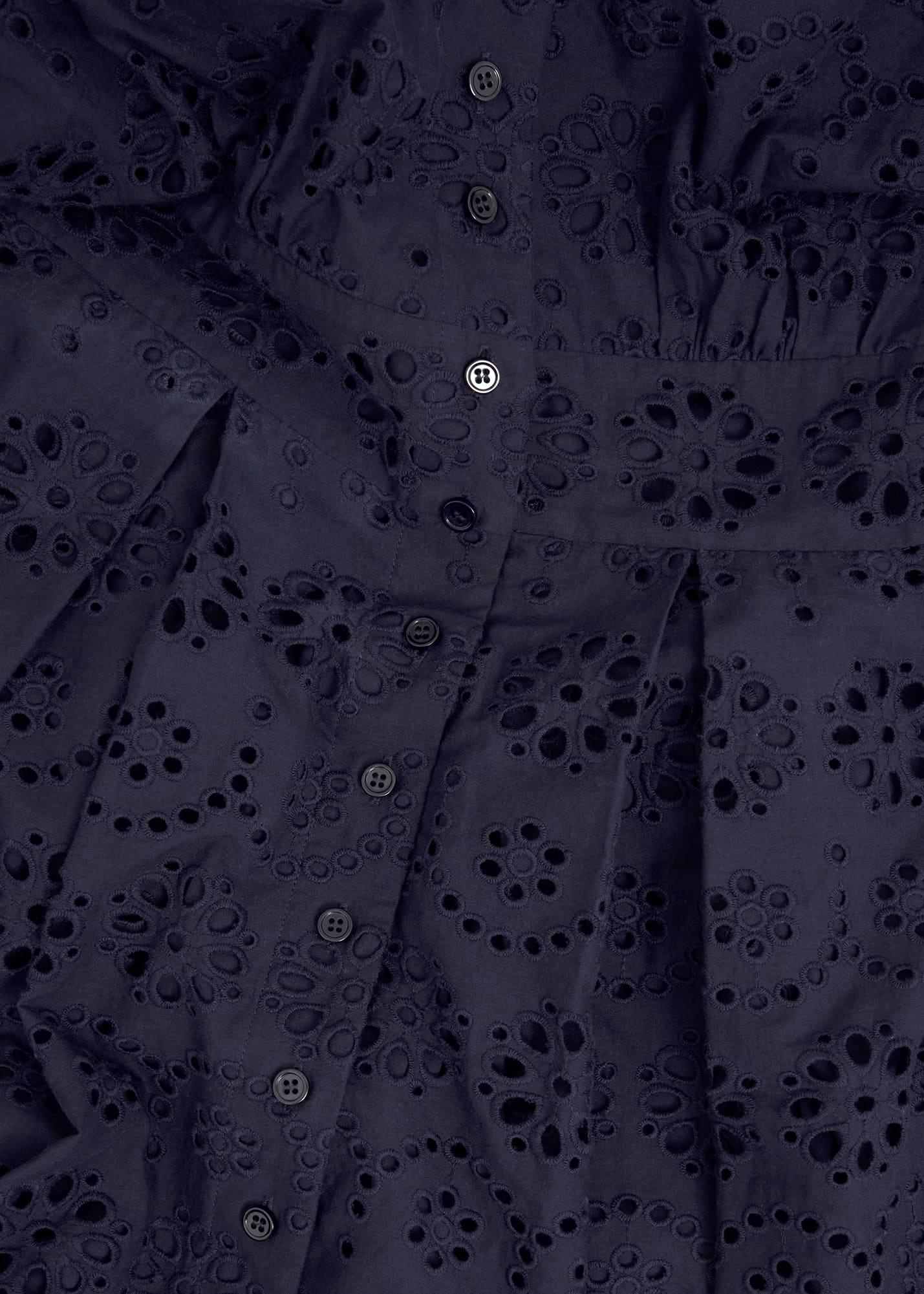 Morrab Cotton Broderie Dress, Midnight Navy, hi-res