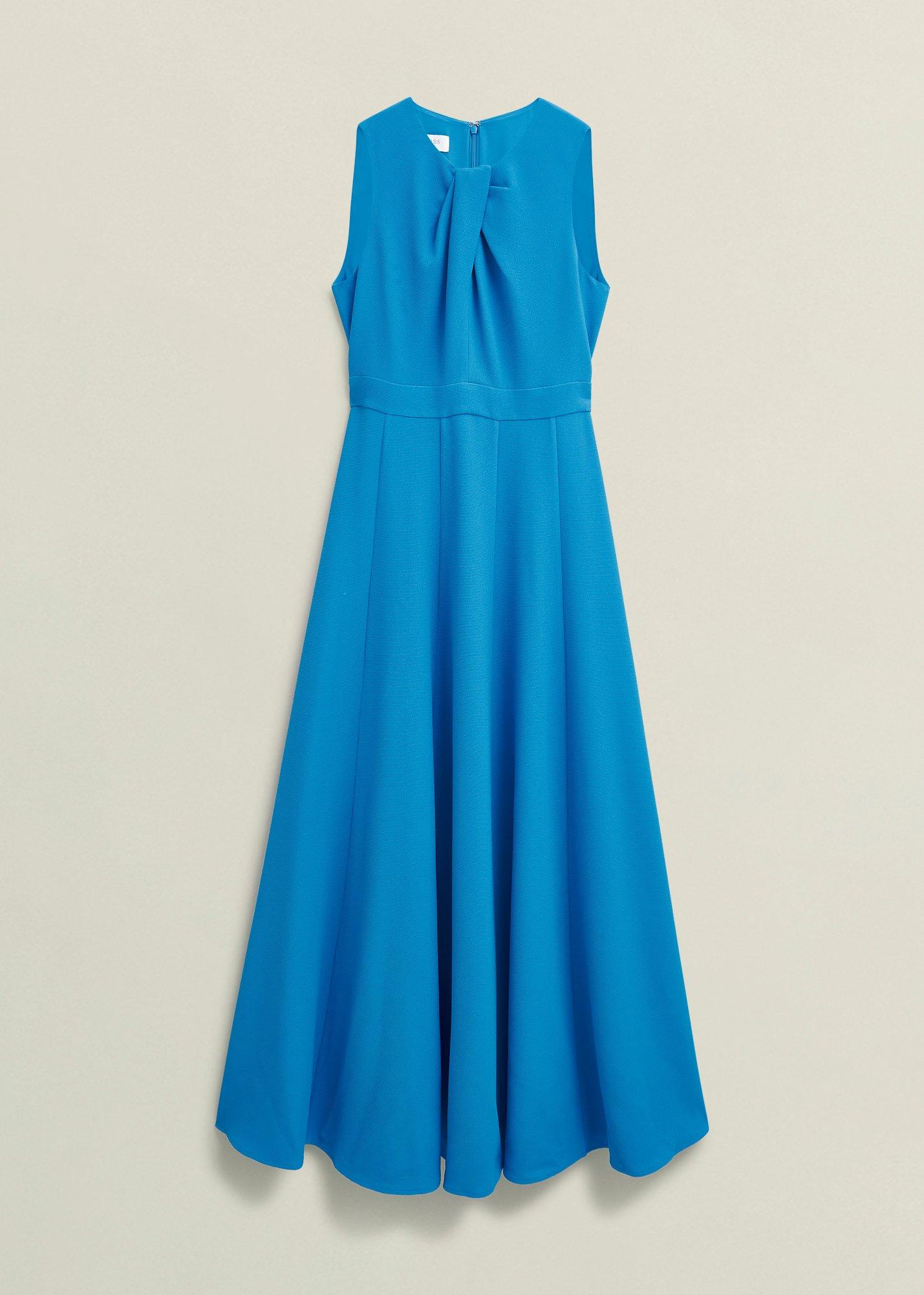 Jessa Twist Detail Dress, Bright Sky Blue, hi-res