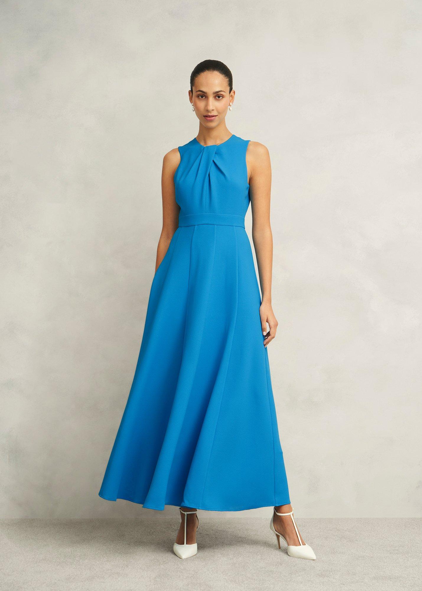 Jessa Twist Detail Dress, Bright Sky Blue, hi-res