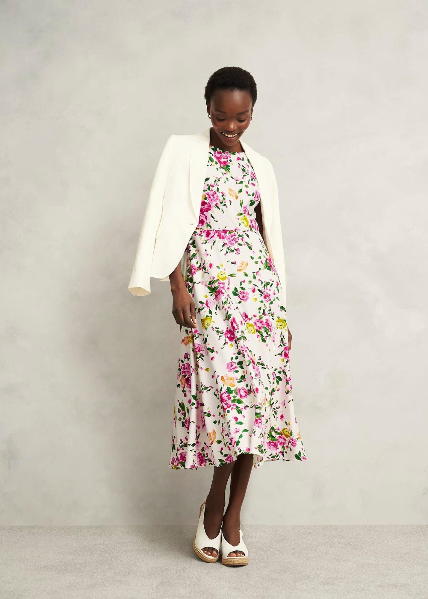 Carly Linen Dress, Ivory Multi, hi-res