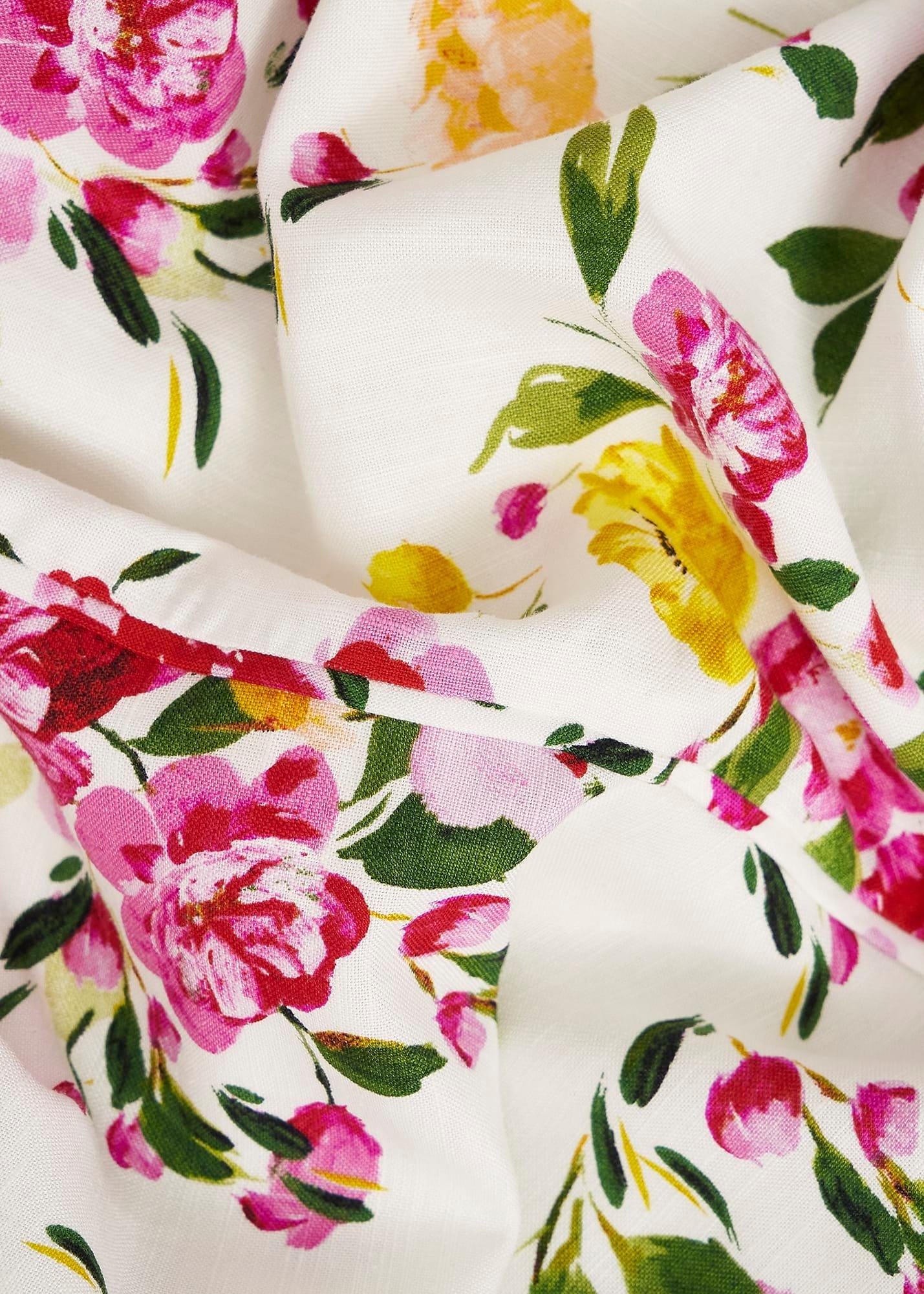 Carly Linen Dress, Ivory Multi, hi-res