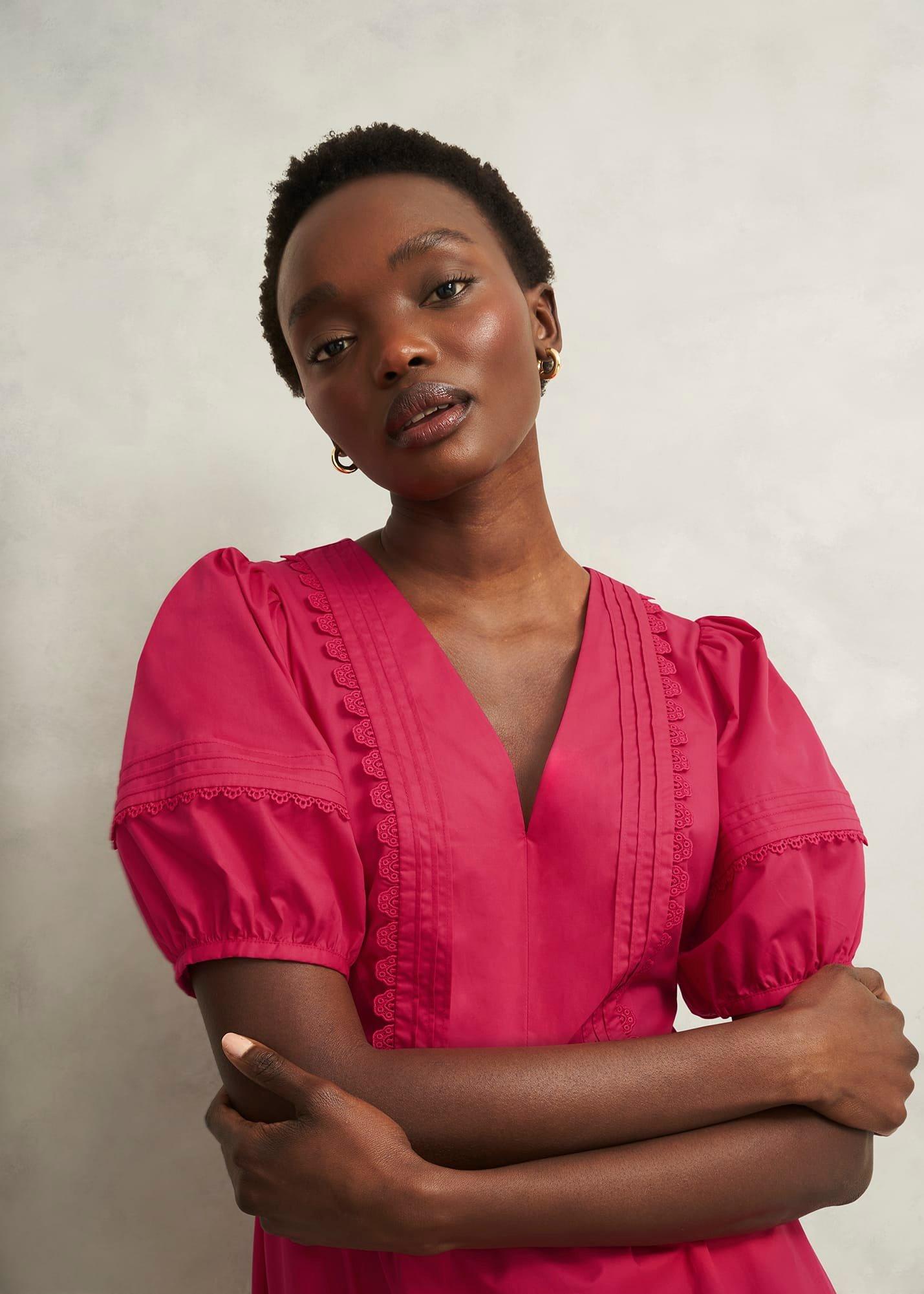 Harriet Dress, Bright Pink, hi-res