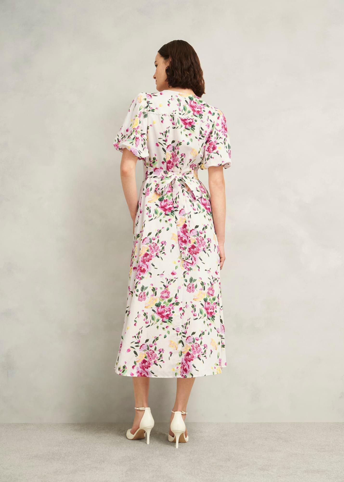 Taylor Linen Dress, Ivory Multi, hi-res