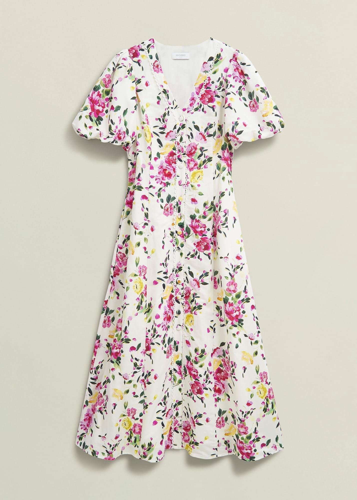 Petite Taylor Linen Dress, Ivory Multi, hi-res