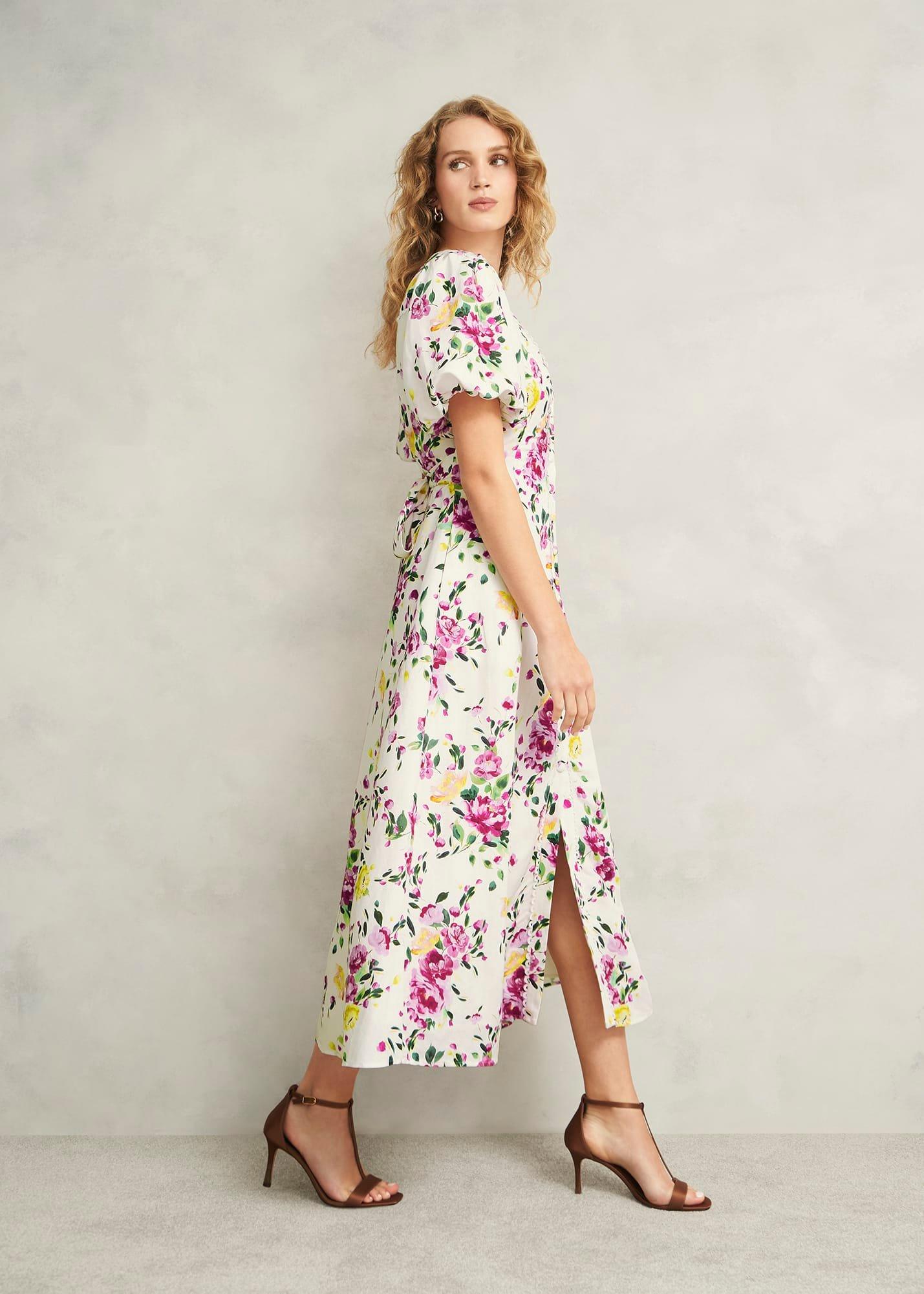 Petite Taylor Linen Dress, Ivory Multi, hi-res