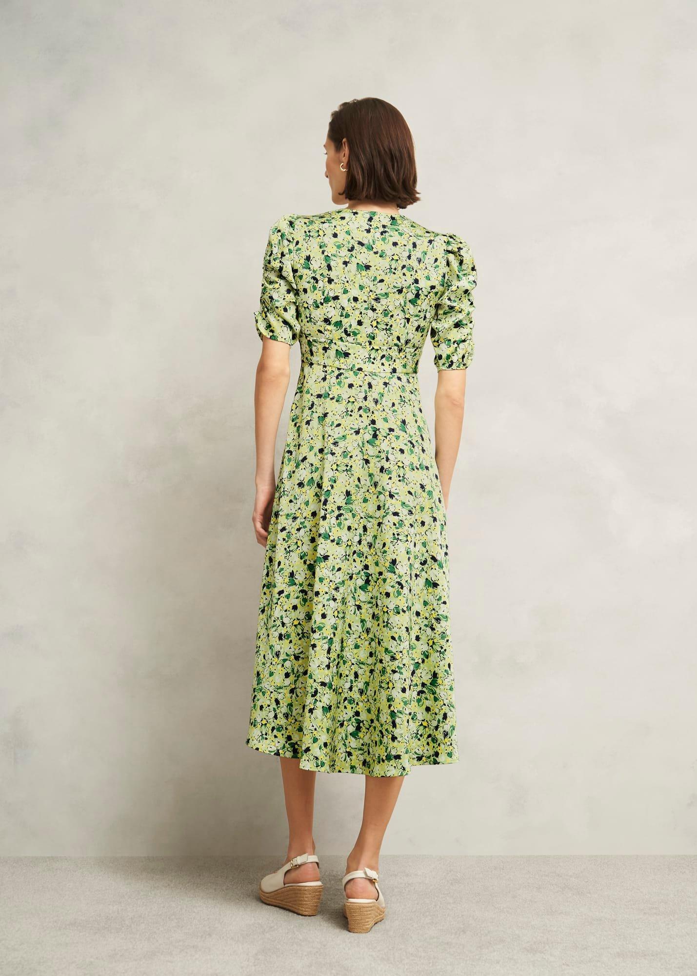 Ennerdale V Neck Midi Dress, Green Multi, hi-res