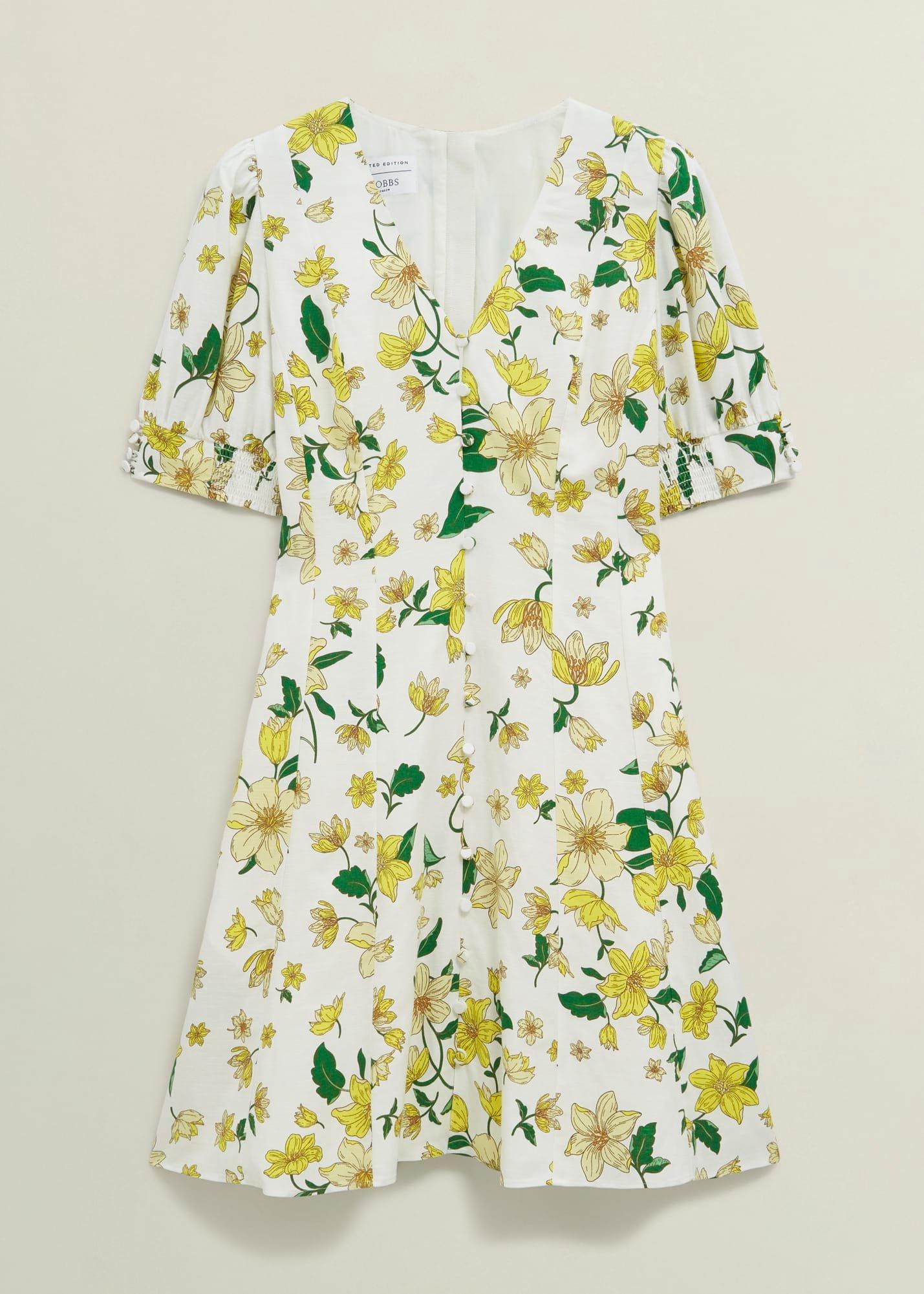 Coniston Floral Linen Blend Mini Dress