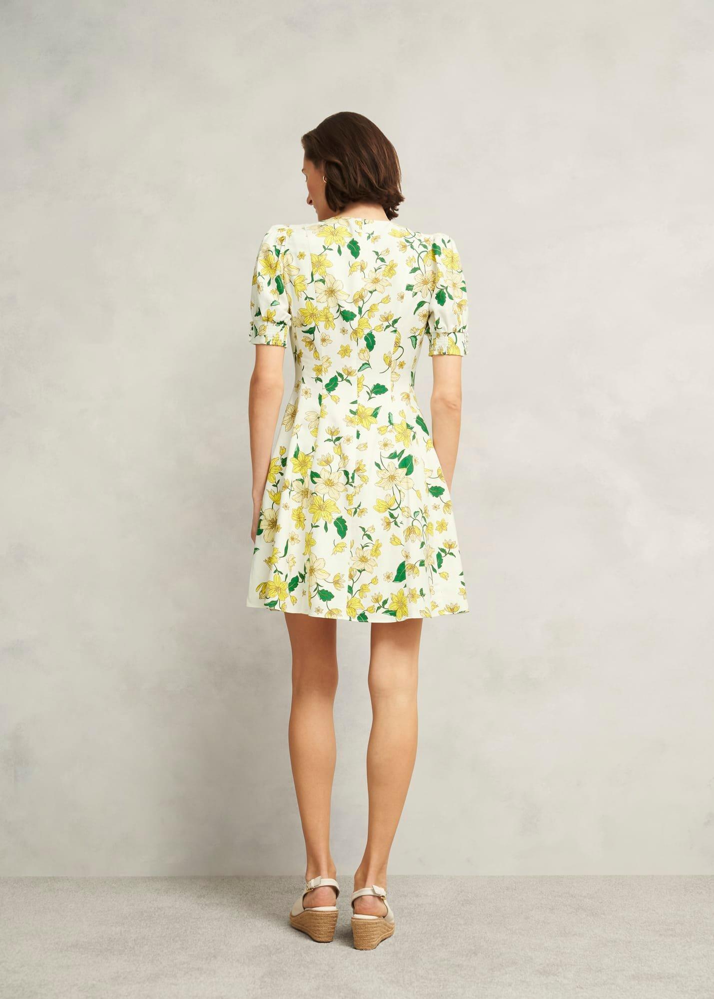 Coniston Floral Linen Blend Mini Dress, Ivory Multi, hi-res