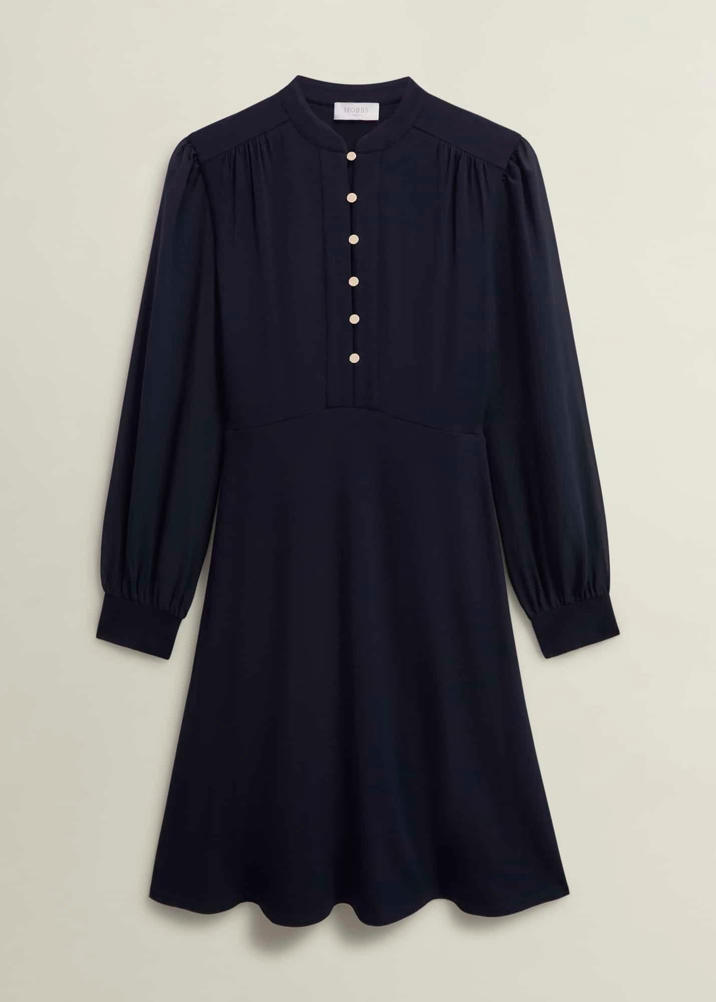Liberty Jersey Dress, Hobbs Navy, hi-res