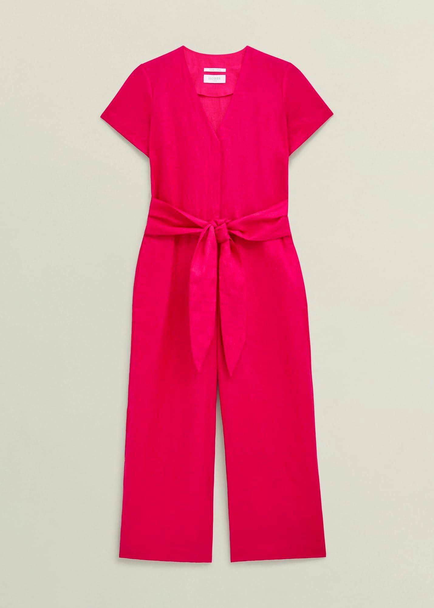 Aliya Linen Jumpsuit, Zinnia Pink, hi-res
