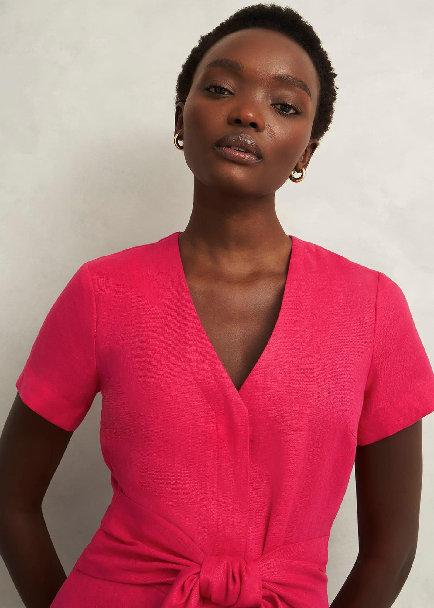 Aliya Linen Jumpsuit, Zinnia Pink, hi-res