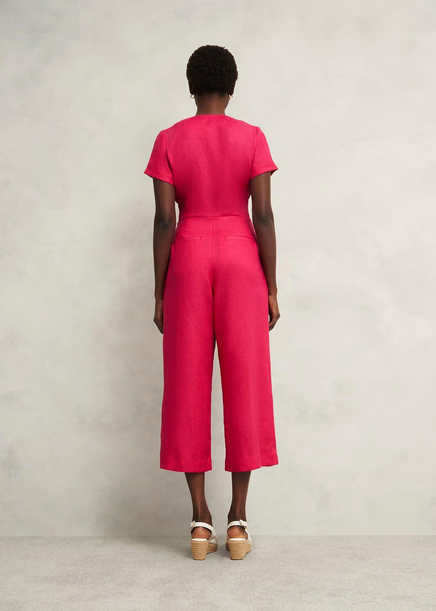 Aliya Linen Jumpsuit, Zinnia Pink, hi-res
