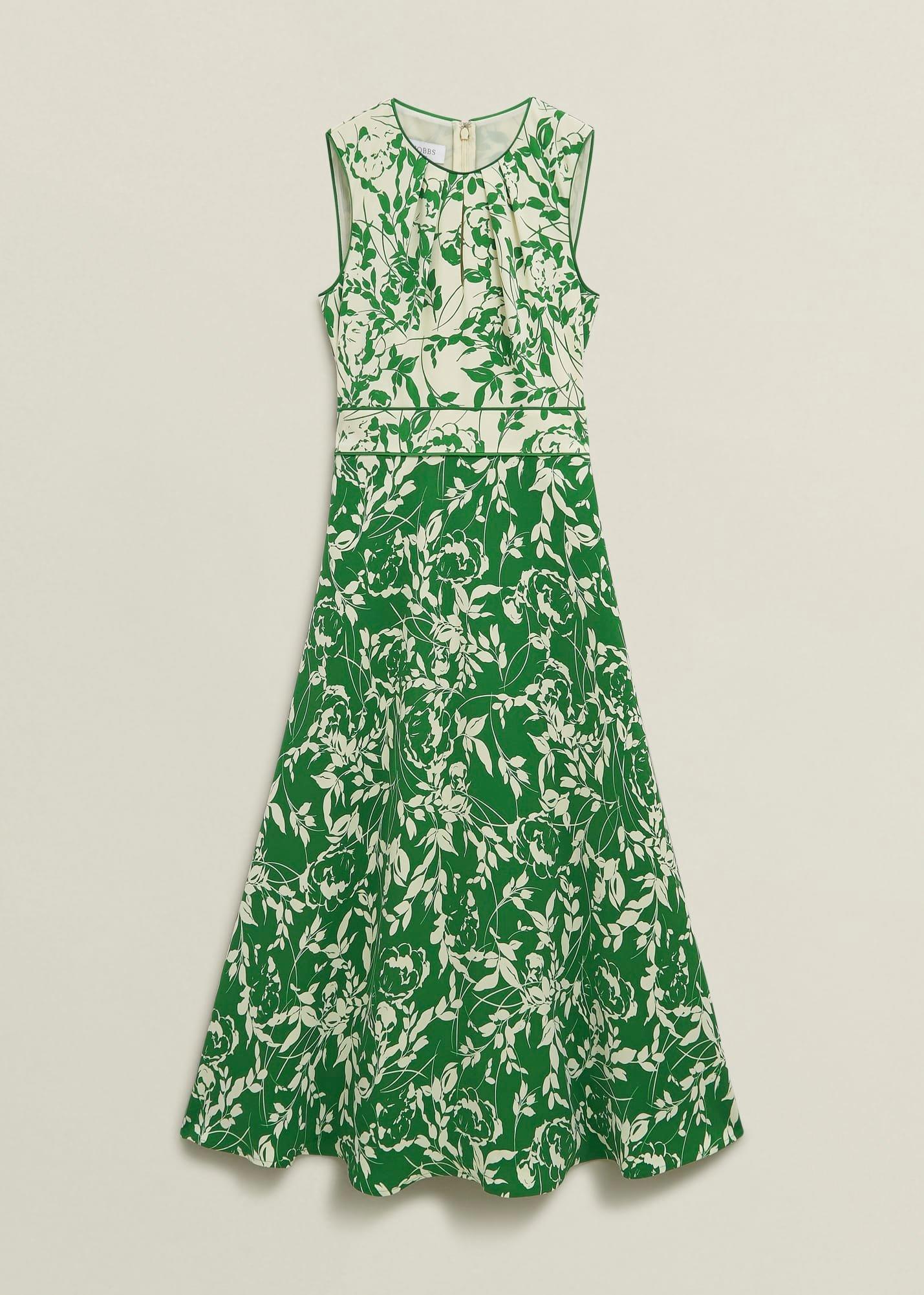 Petite Maddie Dress, Green Cream, hi-res