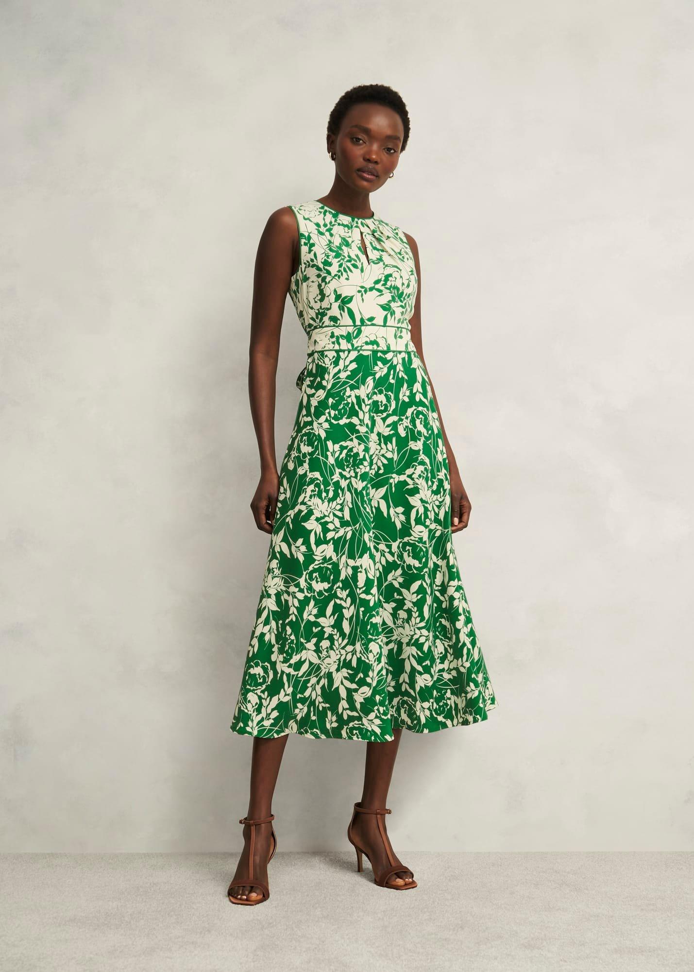 Petite Maddie Dress, Green Cream, hi-res