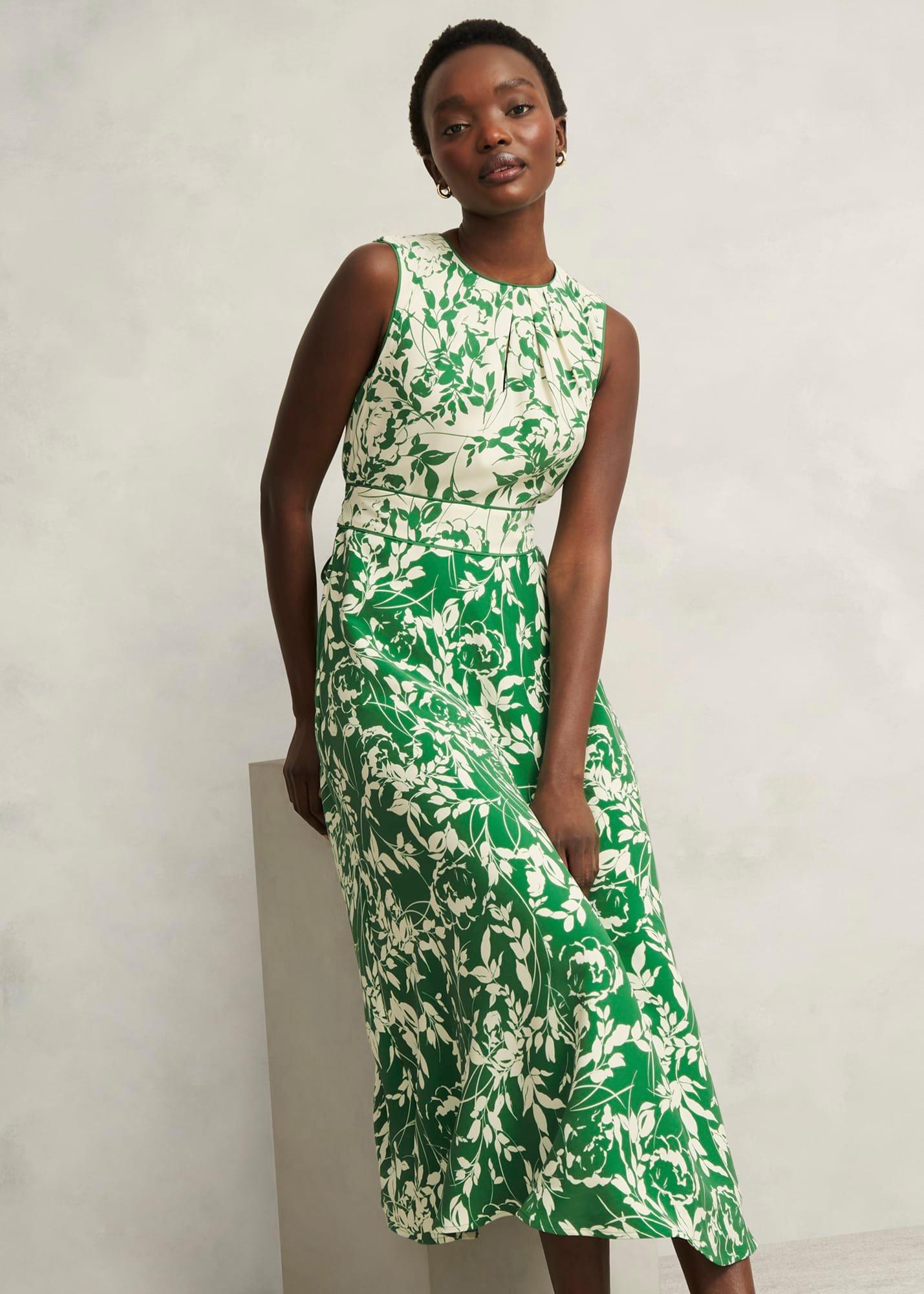 Petite Maddie Dress, Green Cream, hi-res