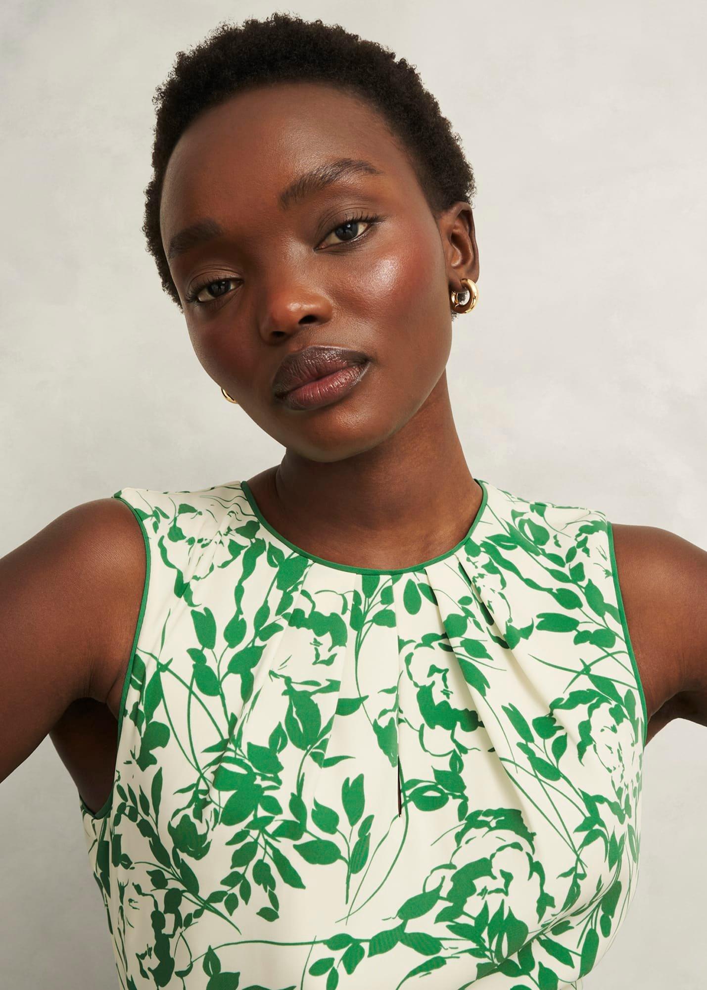 Petite Maddie Dress, Green Cream, hi-res