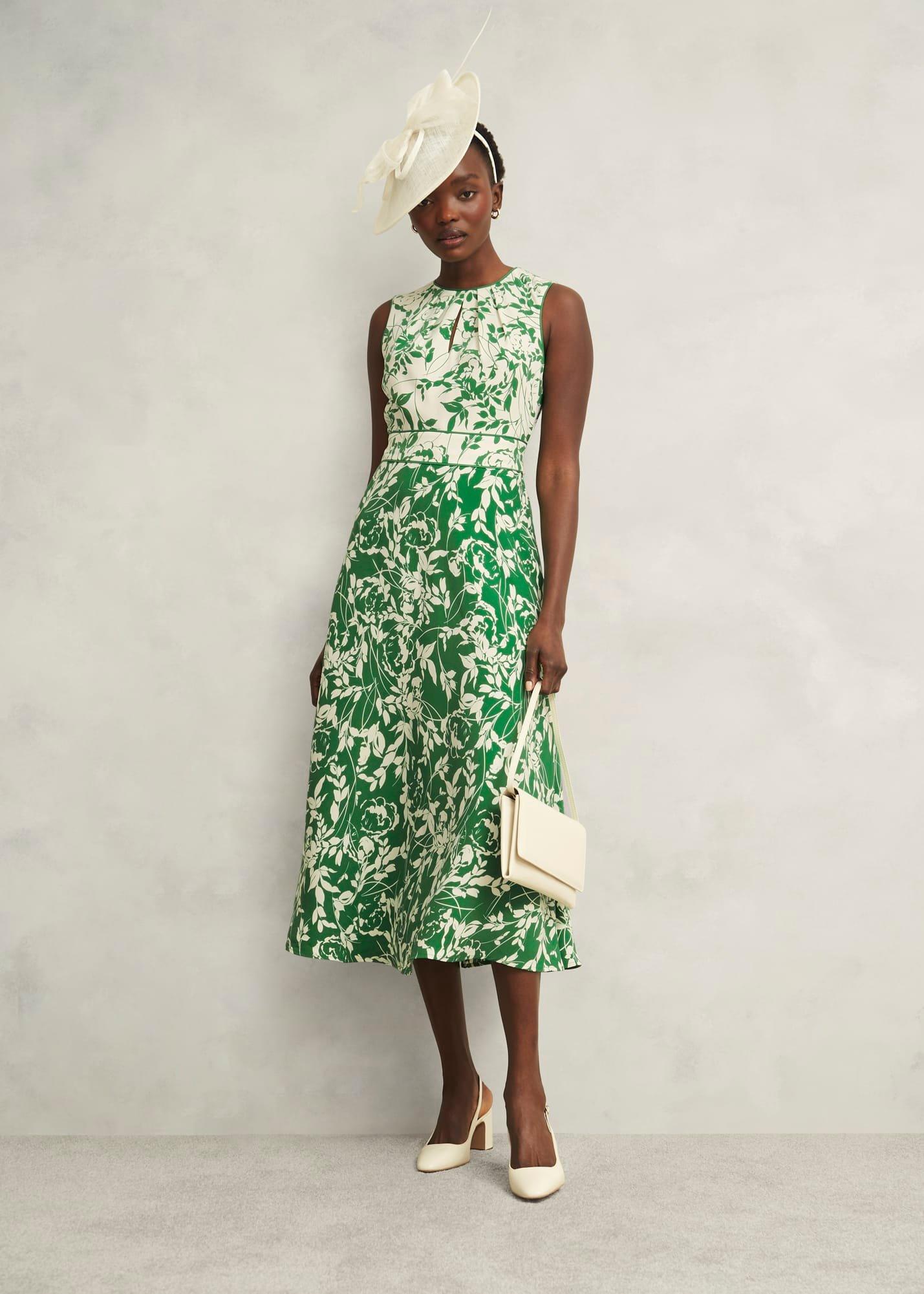 Petite Maddie Dress, Green Cream, hi-res