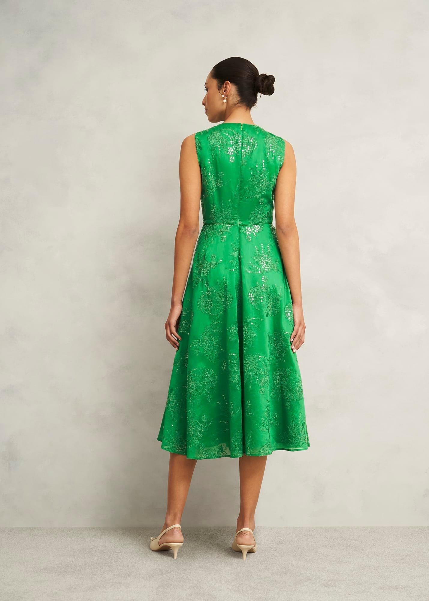 Rachel Embroidered Dress, Cilantro Green, hi-res